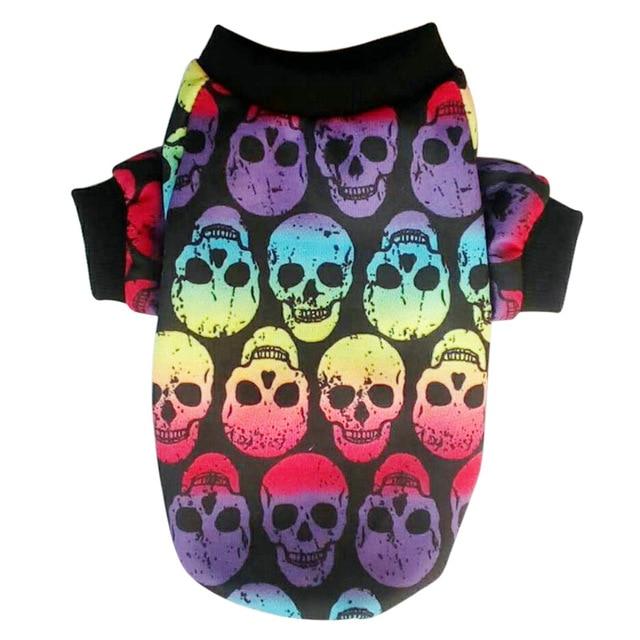 Skull French Bulldog Cotton Tee for Brachycephalic Dogs-fadou