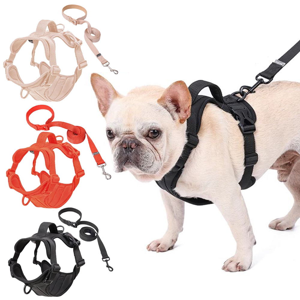 WalkEase French Bulldog Dog Harness for Outdoor Adventures-fadou