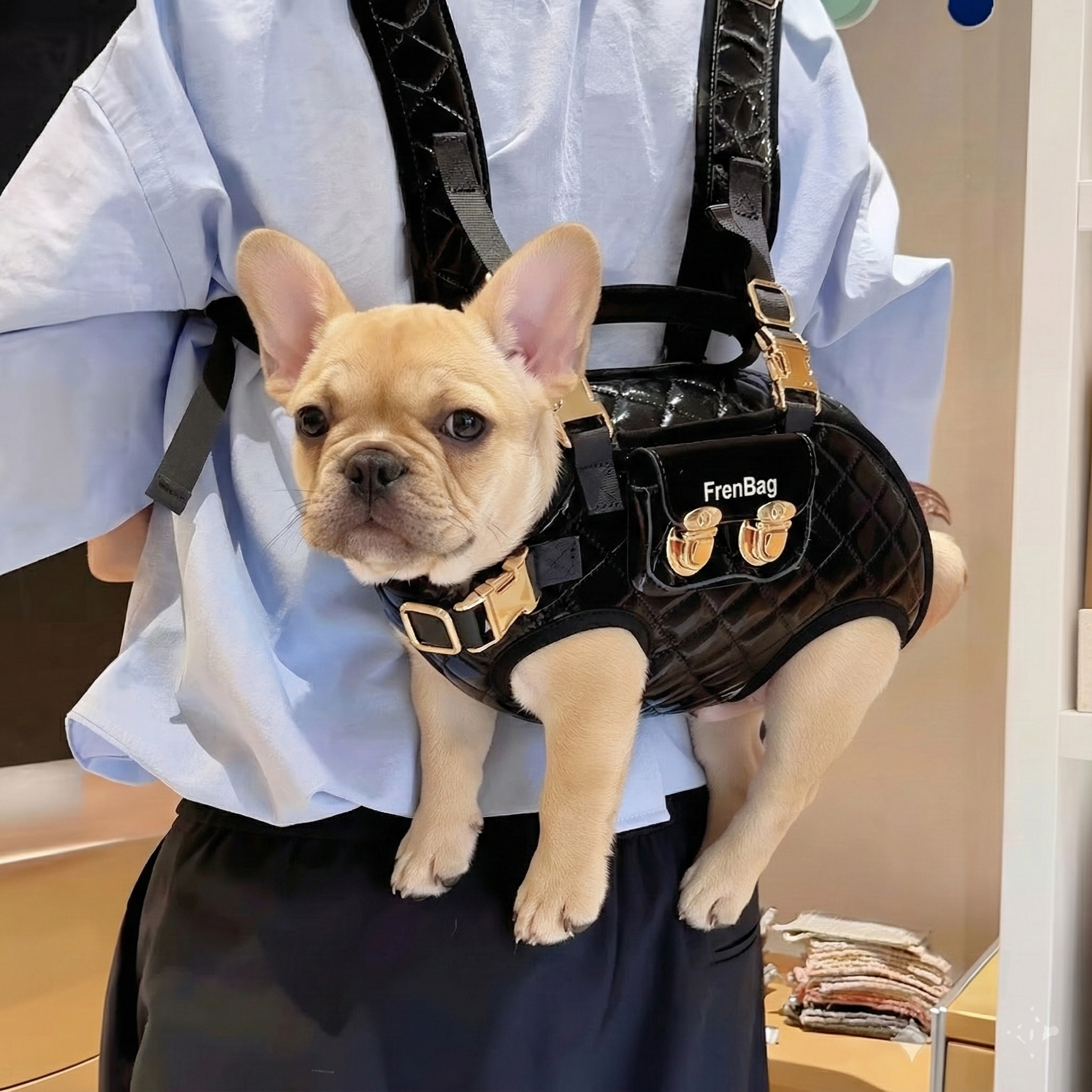 French Bulldog Breathable Travel Sling for Training Sessions-fadou