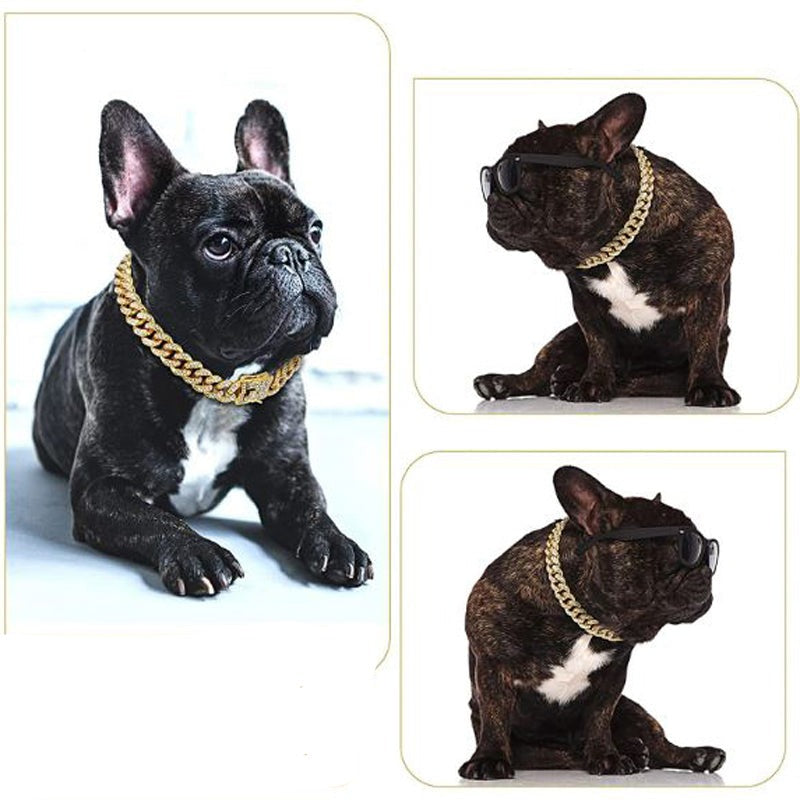 Frenchie Cuban Diamond Necklace Chain for Frenchie Enthusiasts-fadou