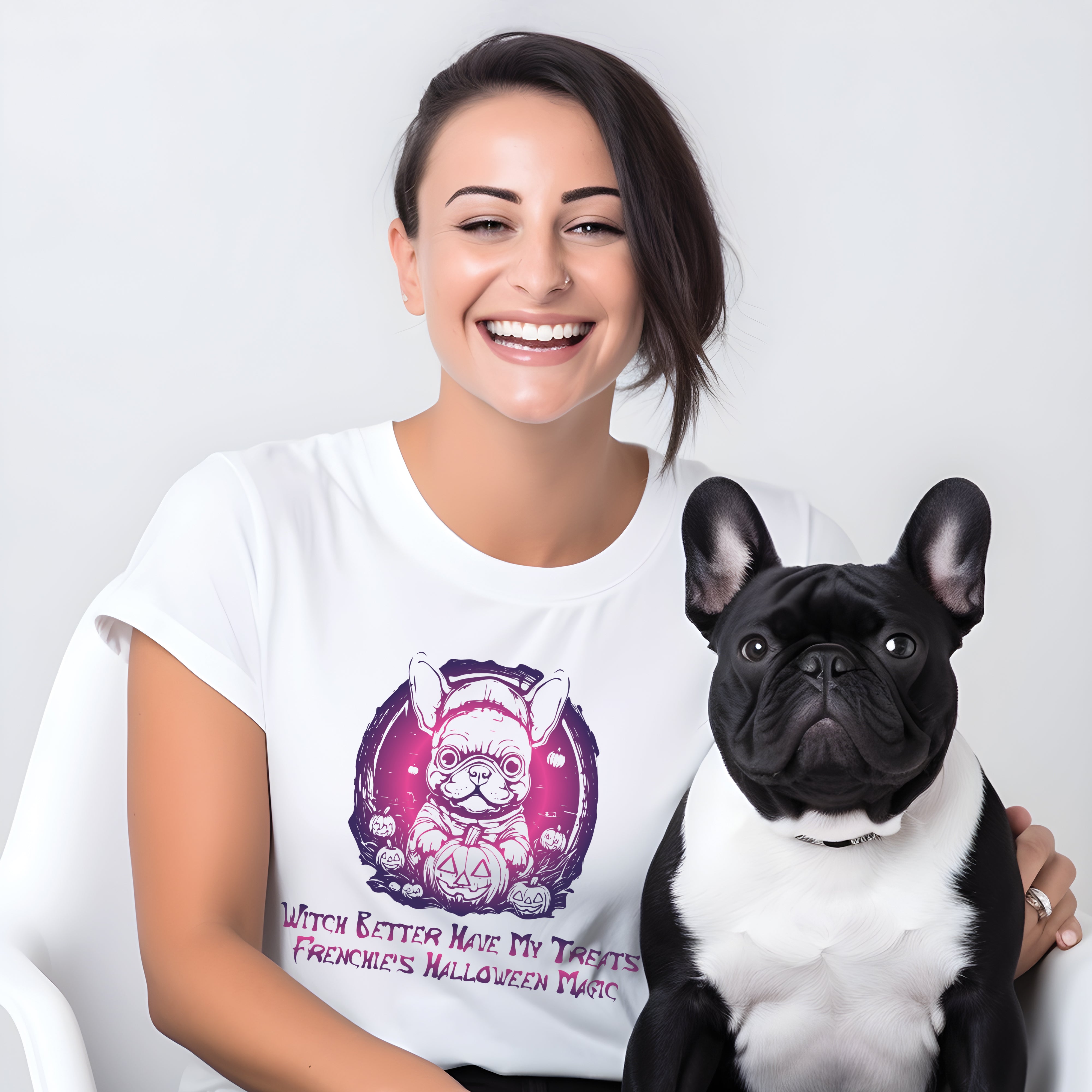 French Bulldog Halloween Graphic Tee for Dog Moms & Dads-fadou