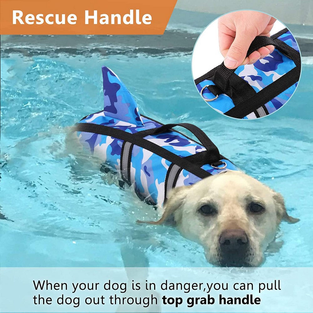 Frenchie Shark Vest Life Jacket with Safety Rescue Handle for Dog Lovers-fadou