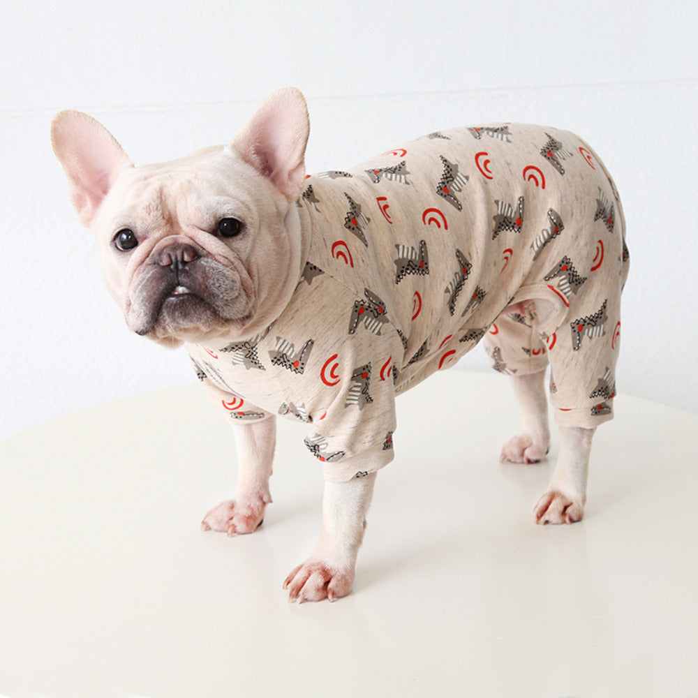 French Bulldog Cotton Dog Pajamas for Brachycephalic Dogs-fadou