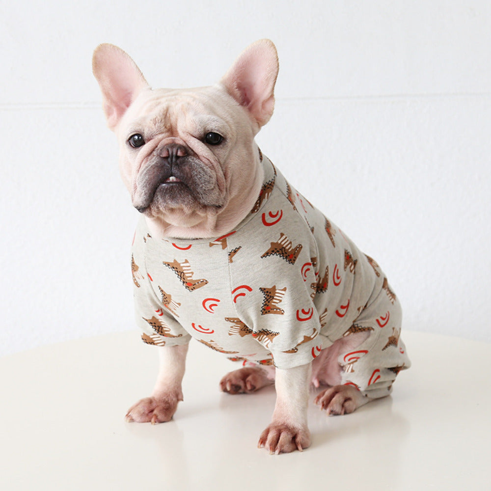 French Bulldog Cotton Dog Pajamas for Brachycephalic Dogs-fadou