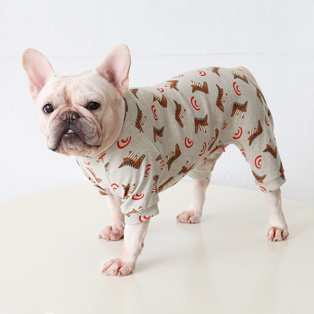 French Bulldog Cotton Dog Pajamas for Brachycephalic Dogs-fadou
