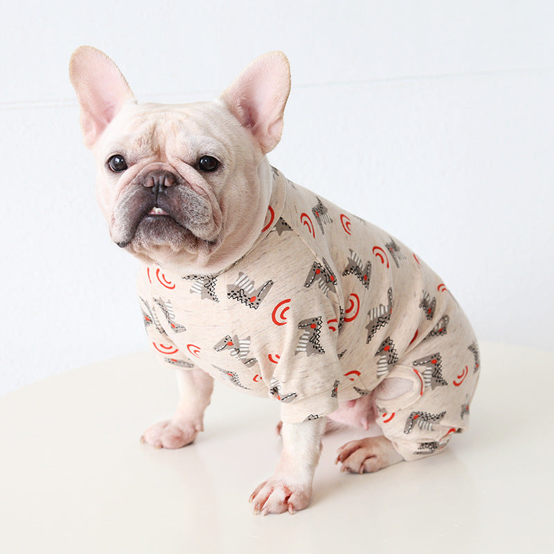 French Bulldog Cotton Dog Pajamas for Brachycephalic Dogs-fadou