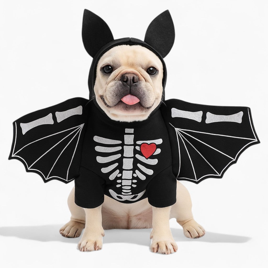 BatSkull Frenchie Skeleton Bat Costume – Funny for Dog Lovers and Owners-fadou