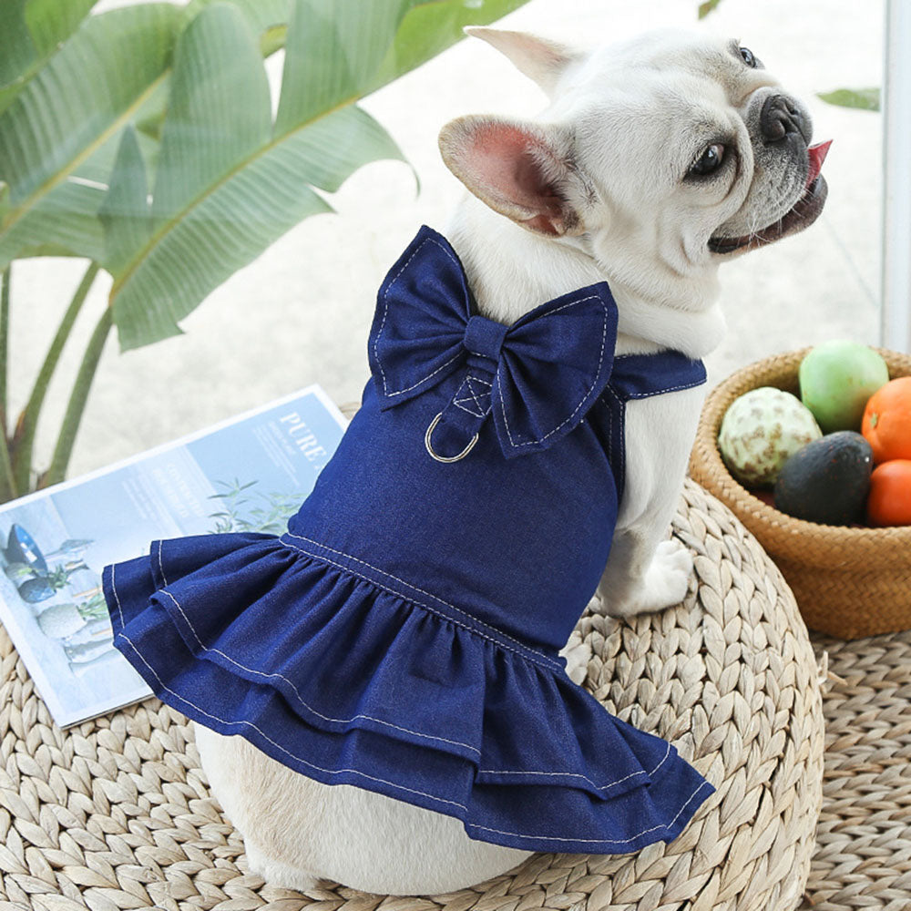 Frenchie Stylish Denim Dress and Vest for Everyday Wear-fadou