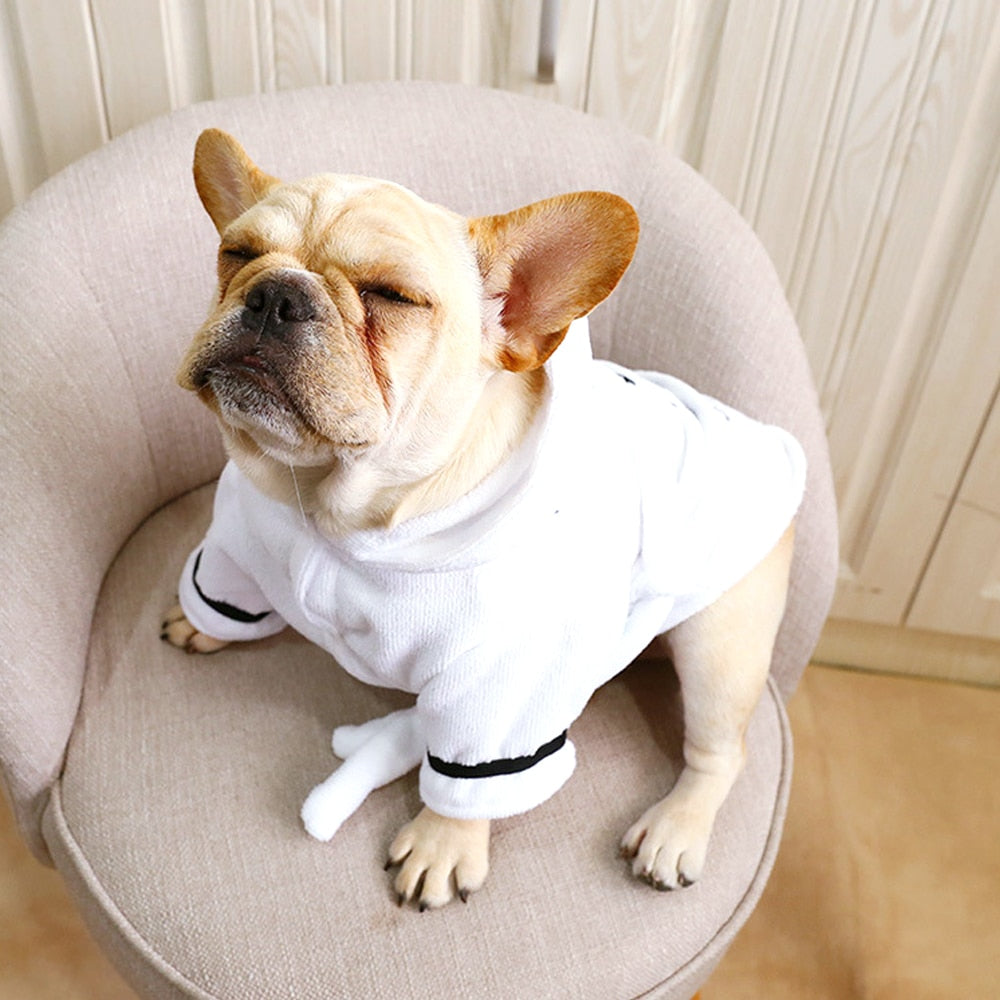 Bathrobe French Bulldog Bath Robe for Frenchie Enthusiasts-fadou
