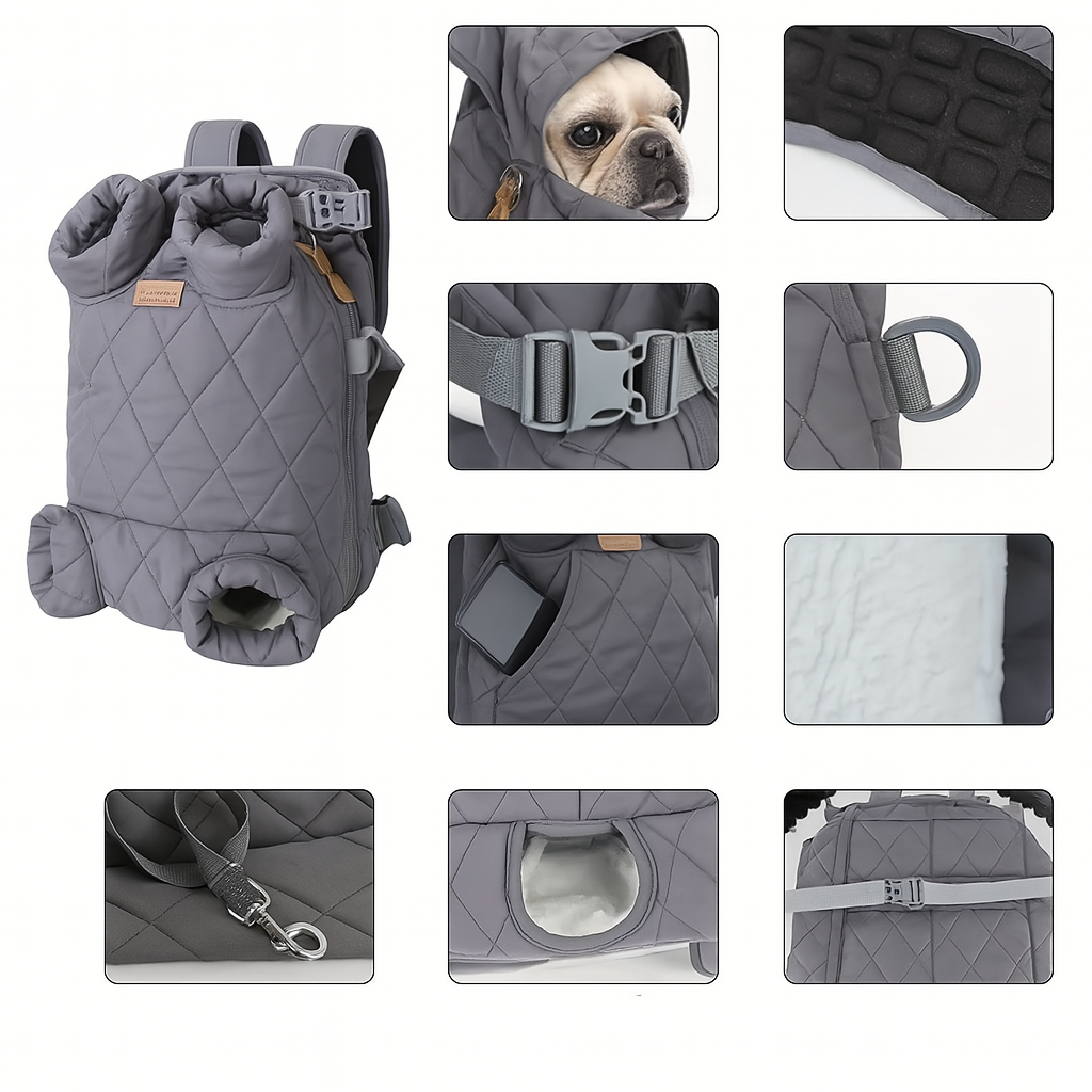 French Bulldog Travel Pet Backpack for Flat-Face Breeds-fadou