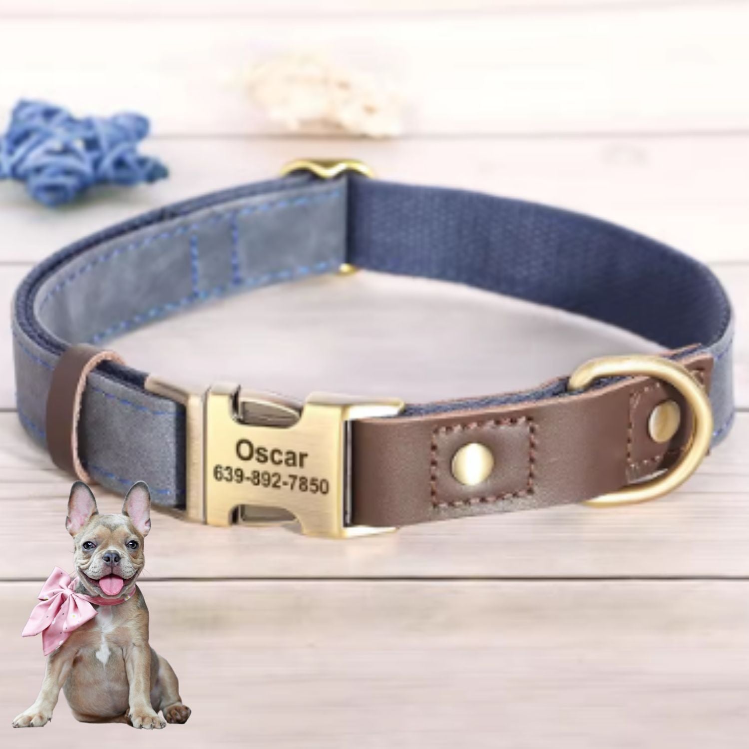 Personalized Adjustable Adjustable Collar for Flat-Face Breeds-fadou