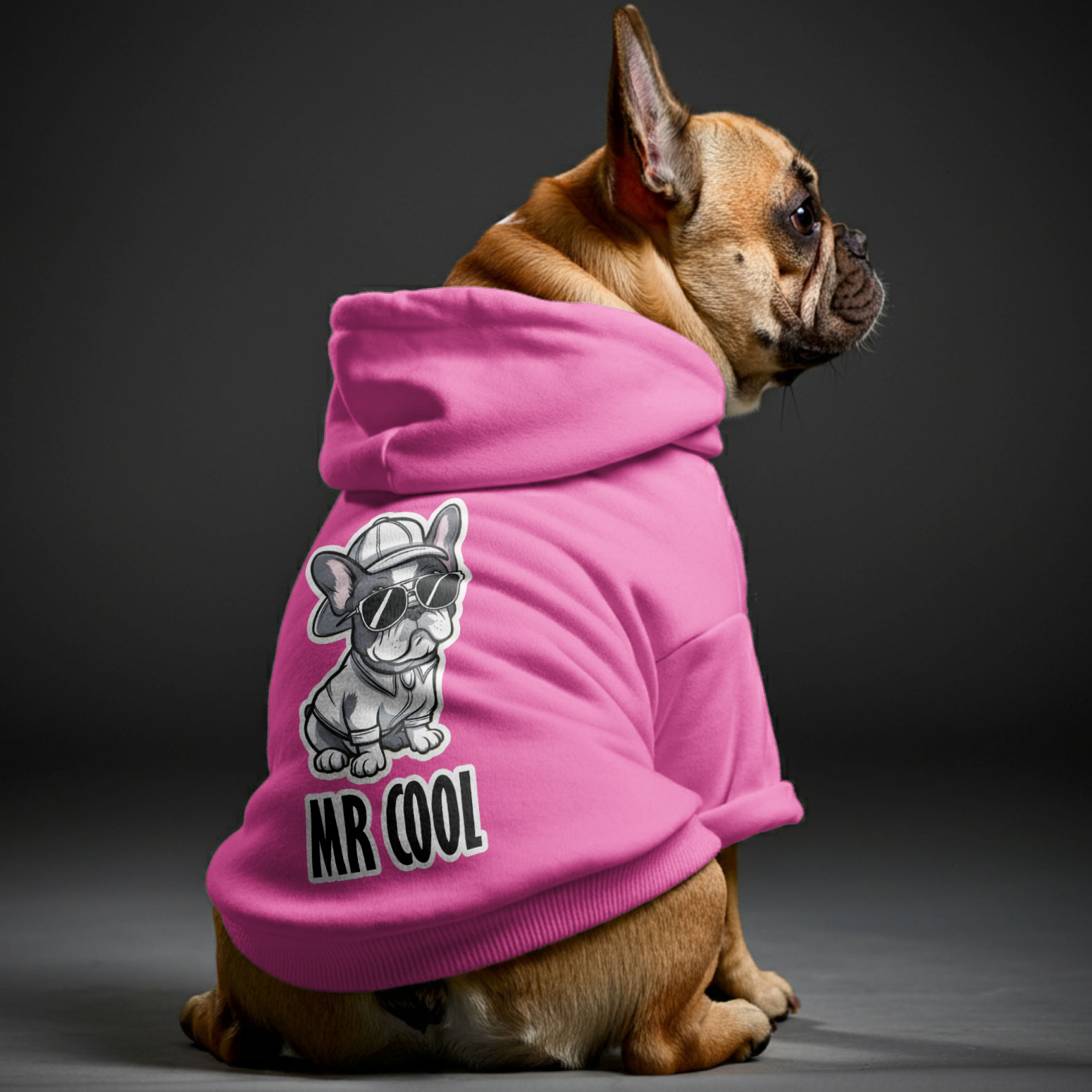 Mr French Bulldog Fleece Hoodie for Brachycephalic Dogs-fadou