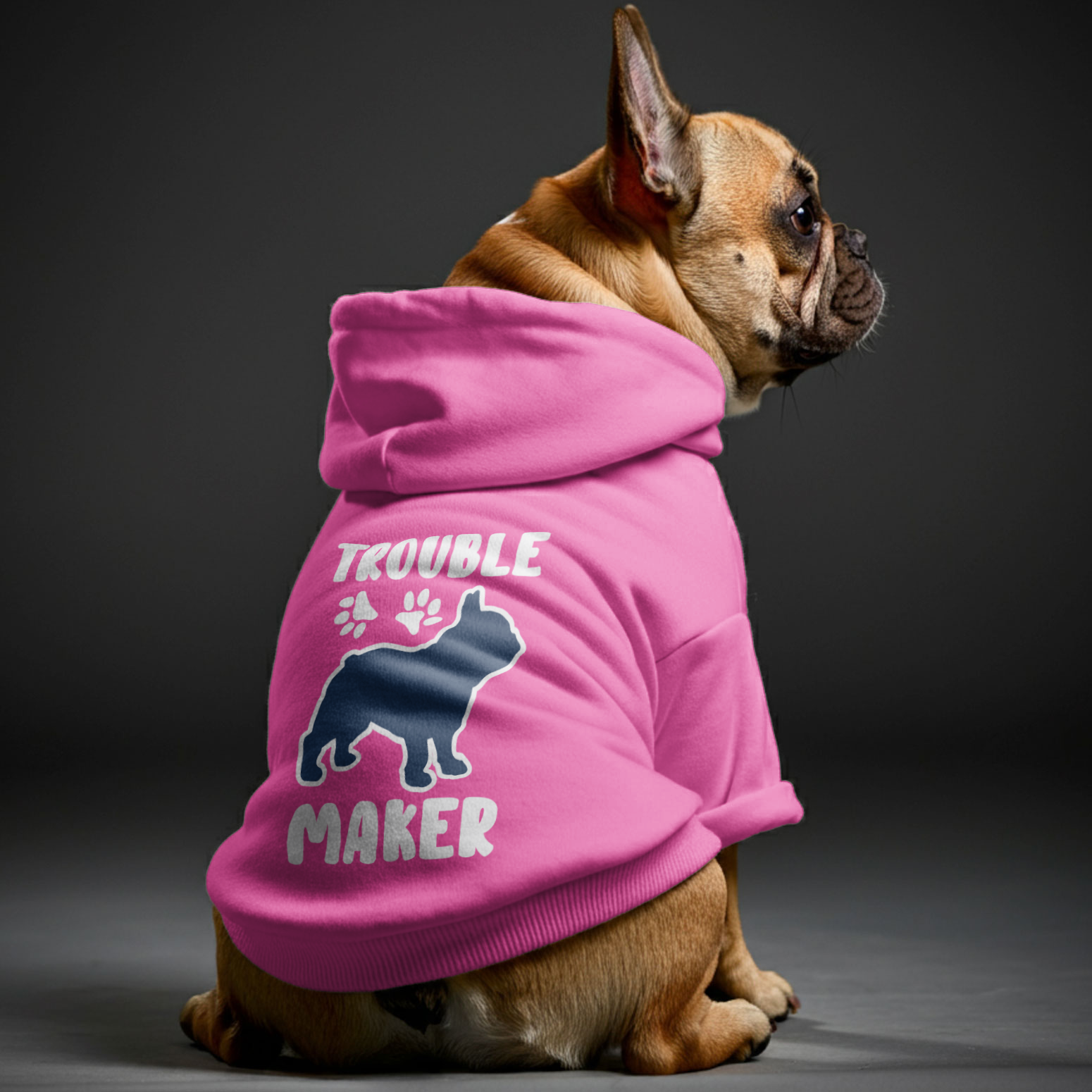 Trouble French Bulldog Dog Hoodie for Training Sessions-fadou
