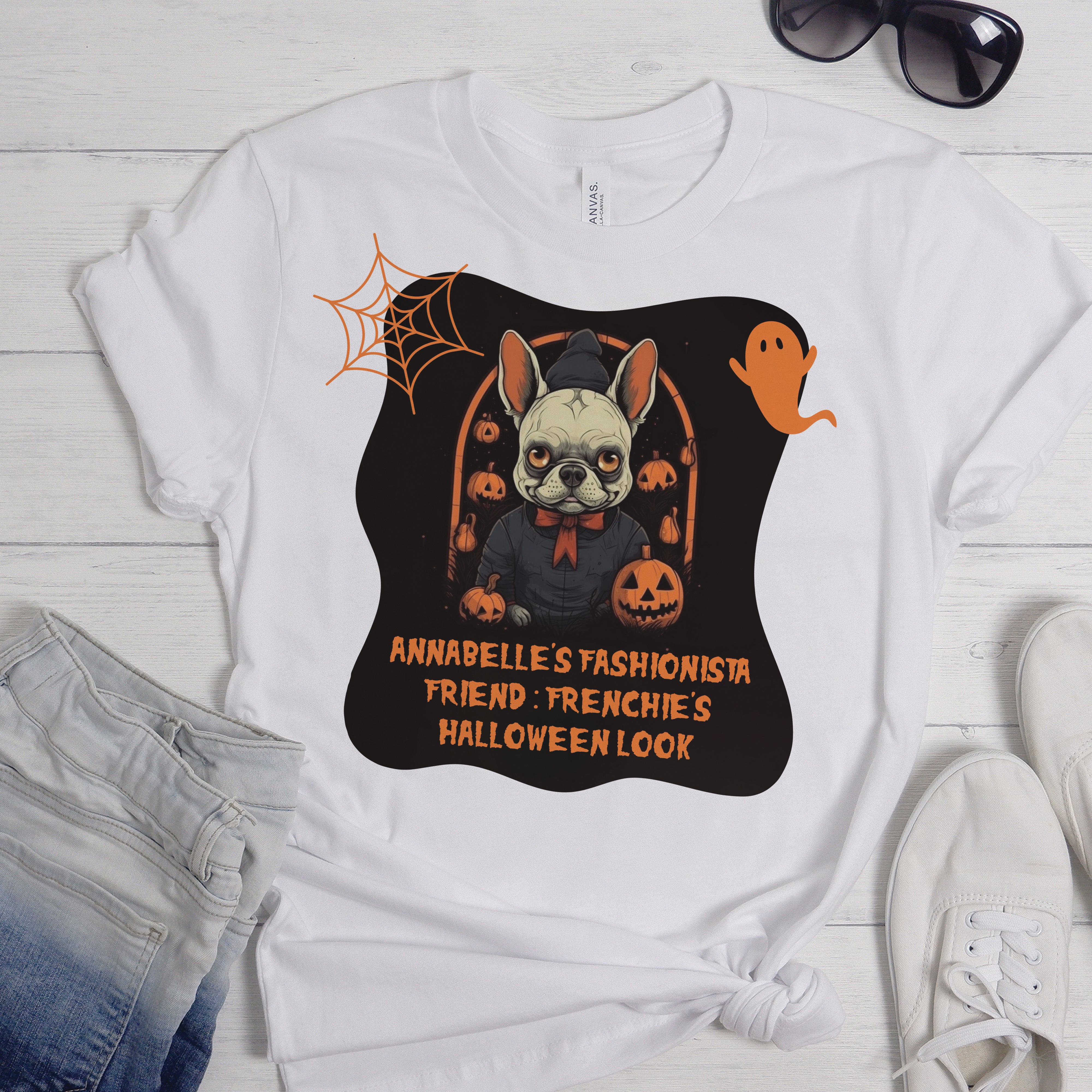 Frenchie's Annabelle Elegance - Unisex T-Shirt for Frenchie Enthusiasts-fadou