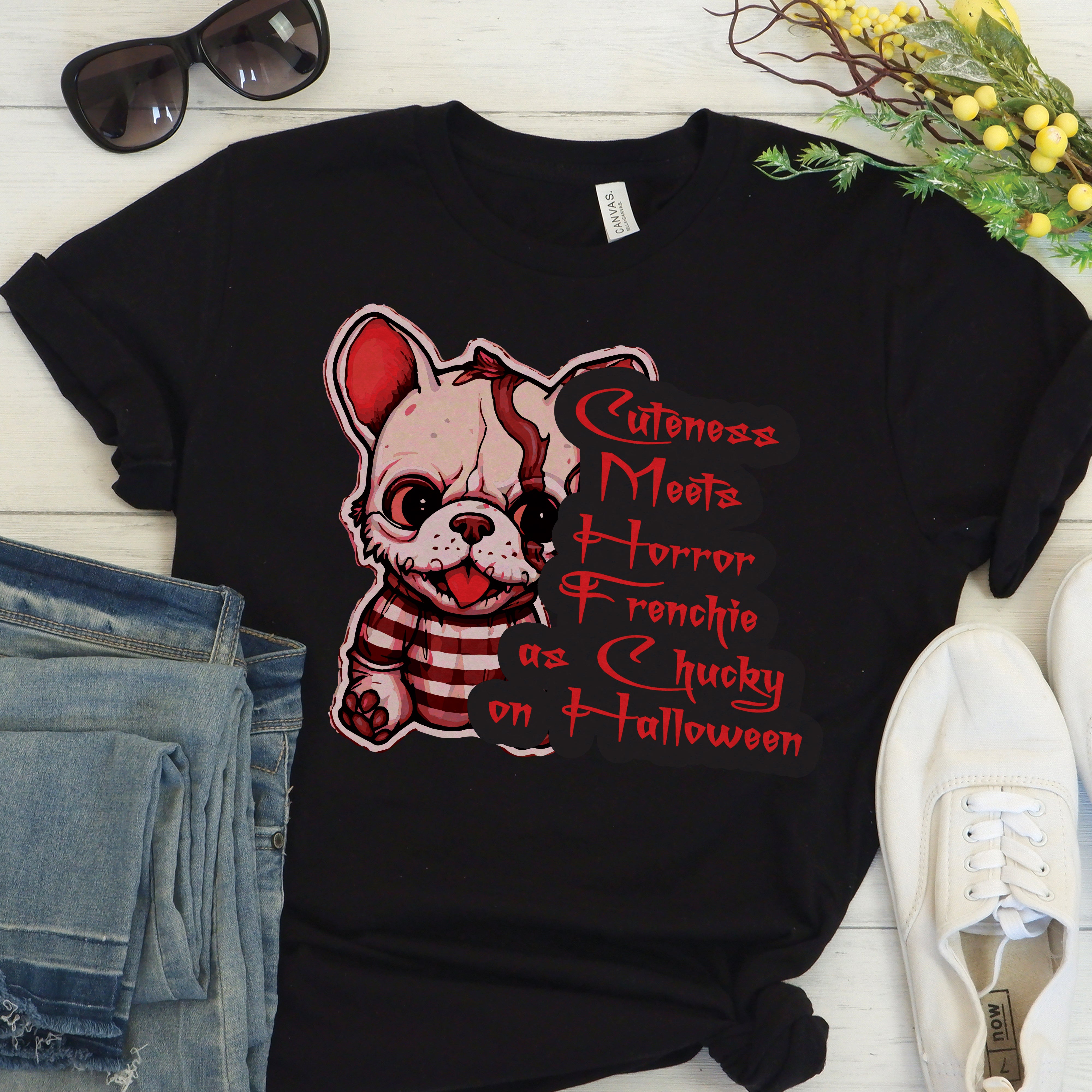 Frenchie's Chucky Makeover - Unisex T-Shirt for Dog Moms & Dads-fadou