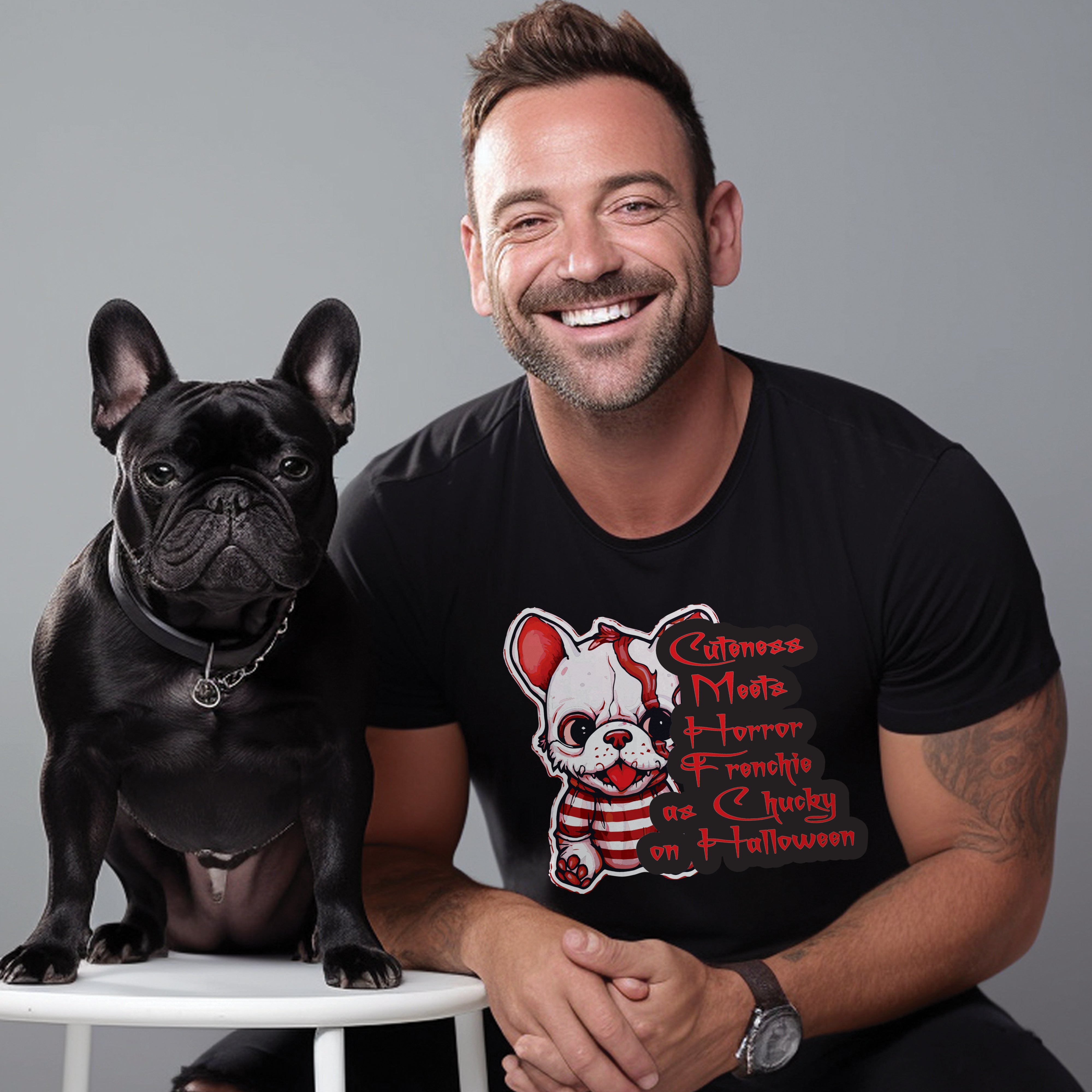 Frenchie's Chucky Makeover - Unisex T-Shirt for Dog Moms & Dads-fadou