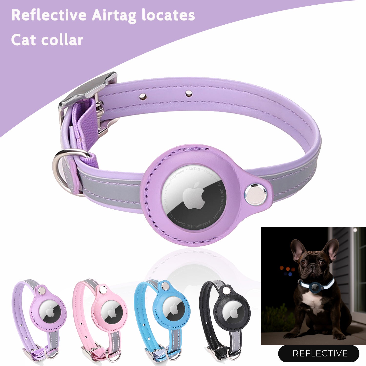French Bulldog Reflective Dog Collar for Travel Comfort-fadou