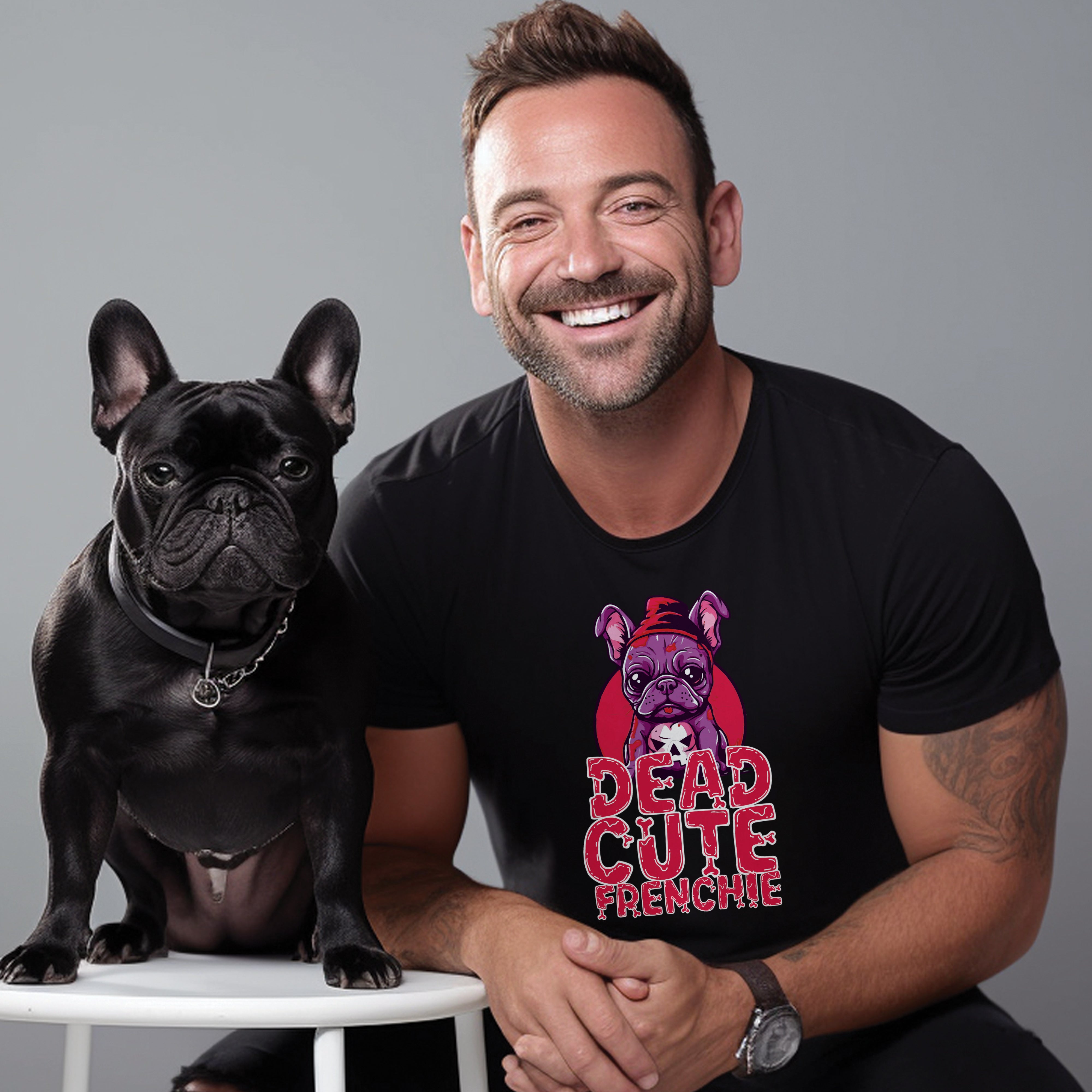 Frightful French Bulldog Graphic Tee for Bulldog Owners-fadou