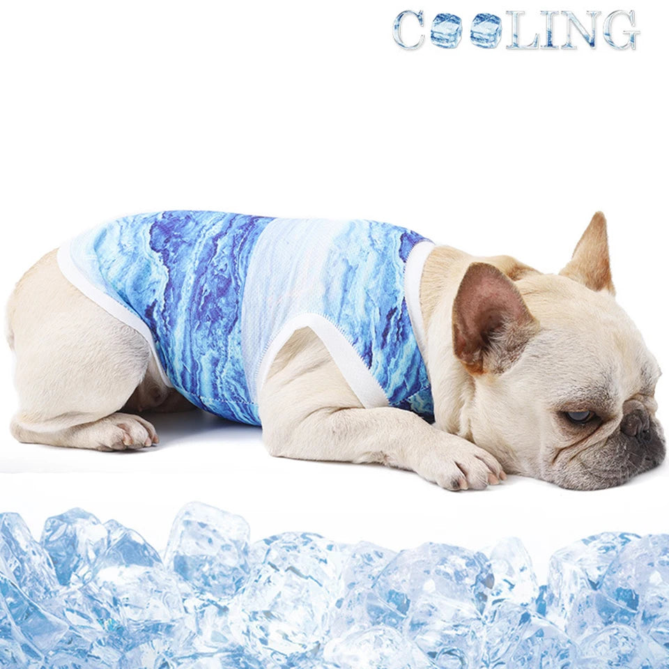 FrostyPet Frenchie Summer Cooling Vest for Dog Park Days-fadou