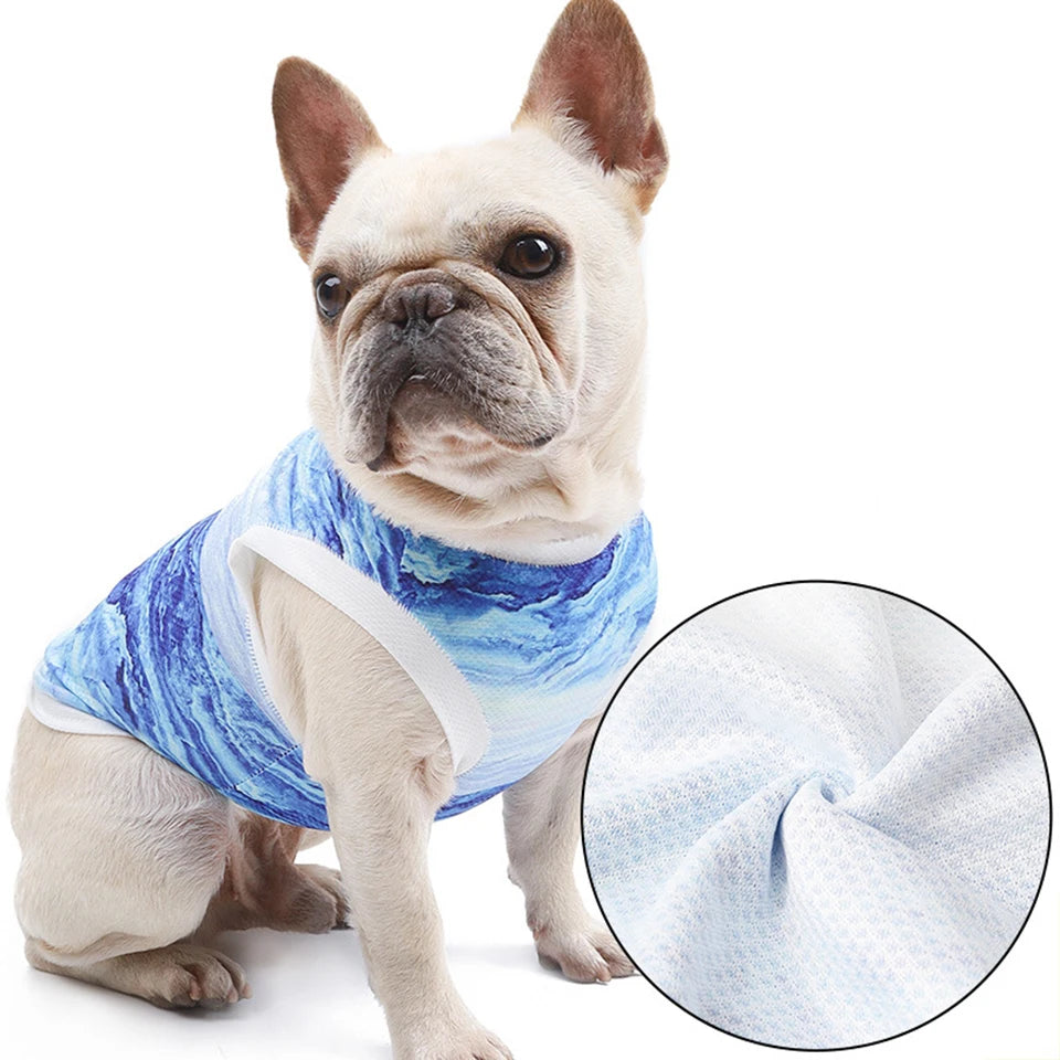 FrostyPet Frenchie Summer Cooling Vest for Dog Park Days-fadou