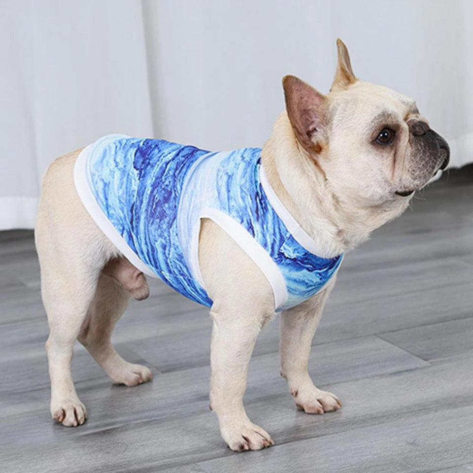 FrostyPet Frenchie Summer Cooling Vest for Dog Park Days-fadou