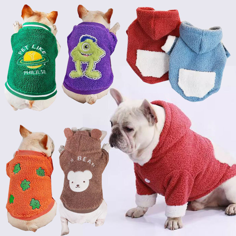 French Bulldog Plush Dog Mom Hoodie for Frenchie Enthusiasts-fadou
