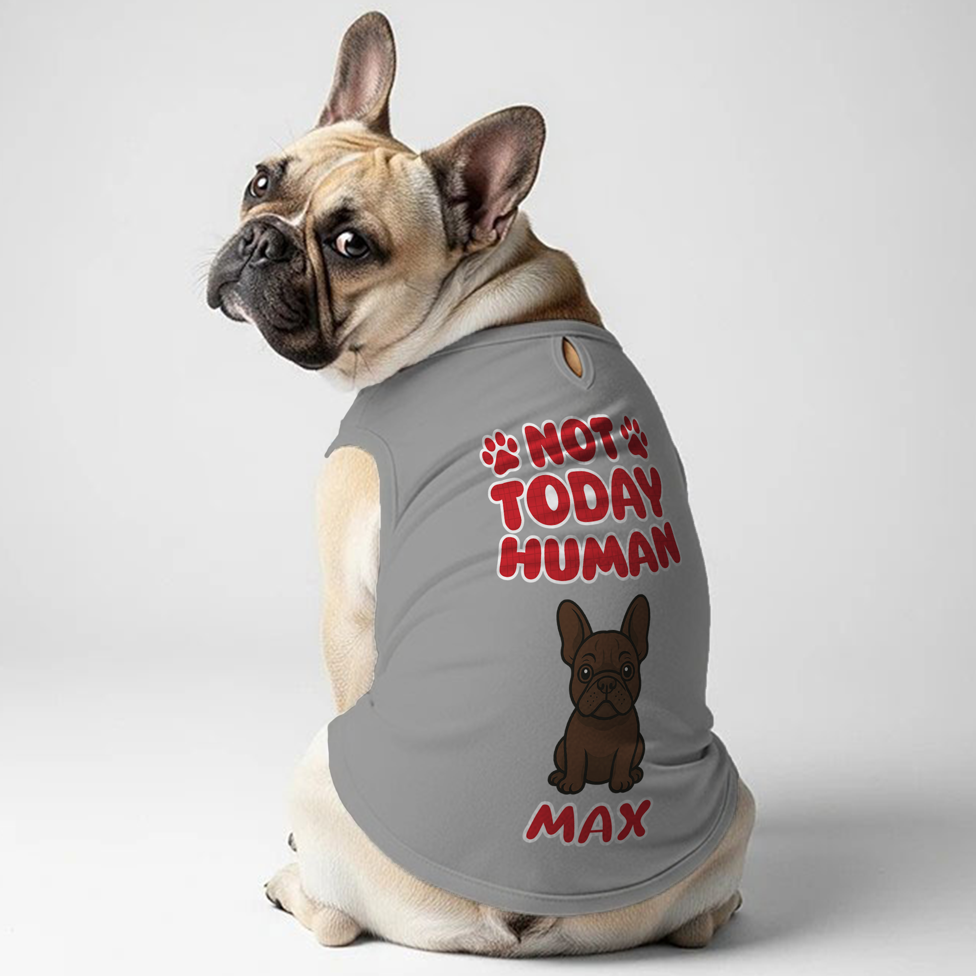 French Bulldog Personalized Cotton T-Shirt for Dog Moms & Dads-fadou