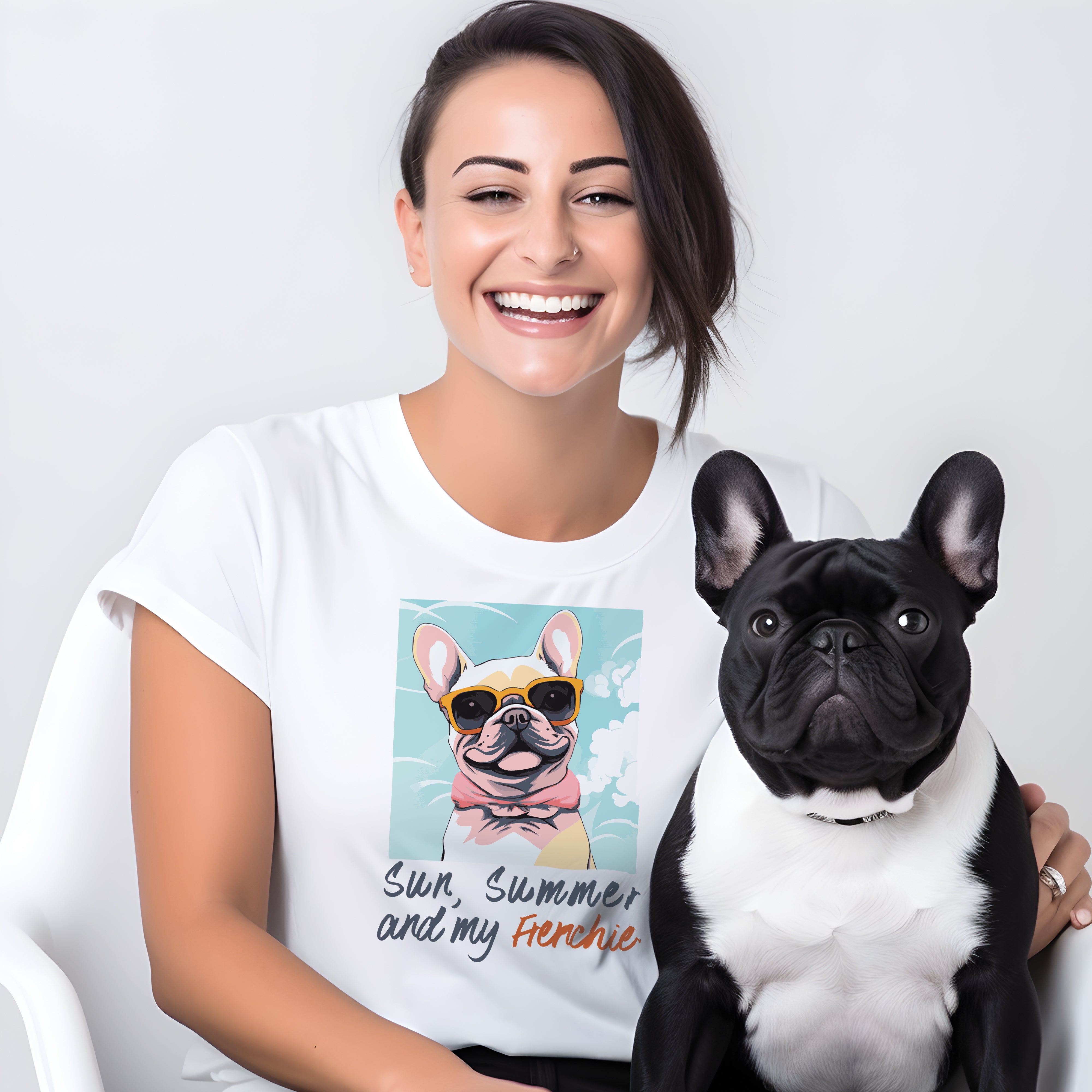 French Bulldog Summer Dog Lover Tee for Frenchie Enthusiasts-fadou