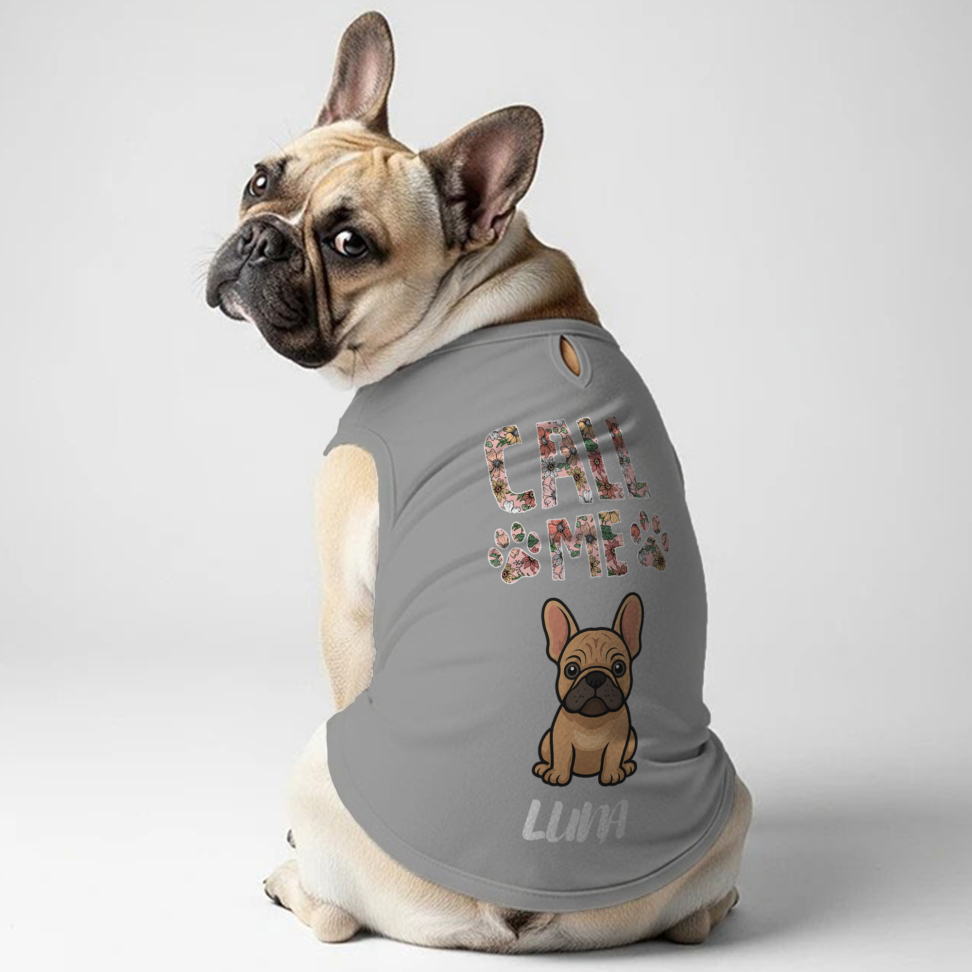 French Bulldog Personalized Cotton T-Shirt for Dog Lovers-fadou