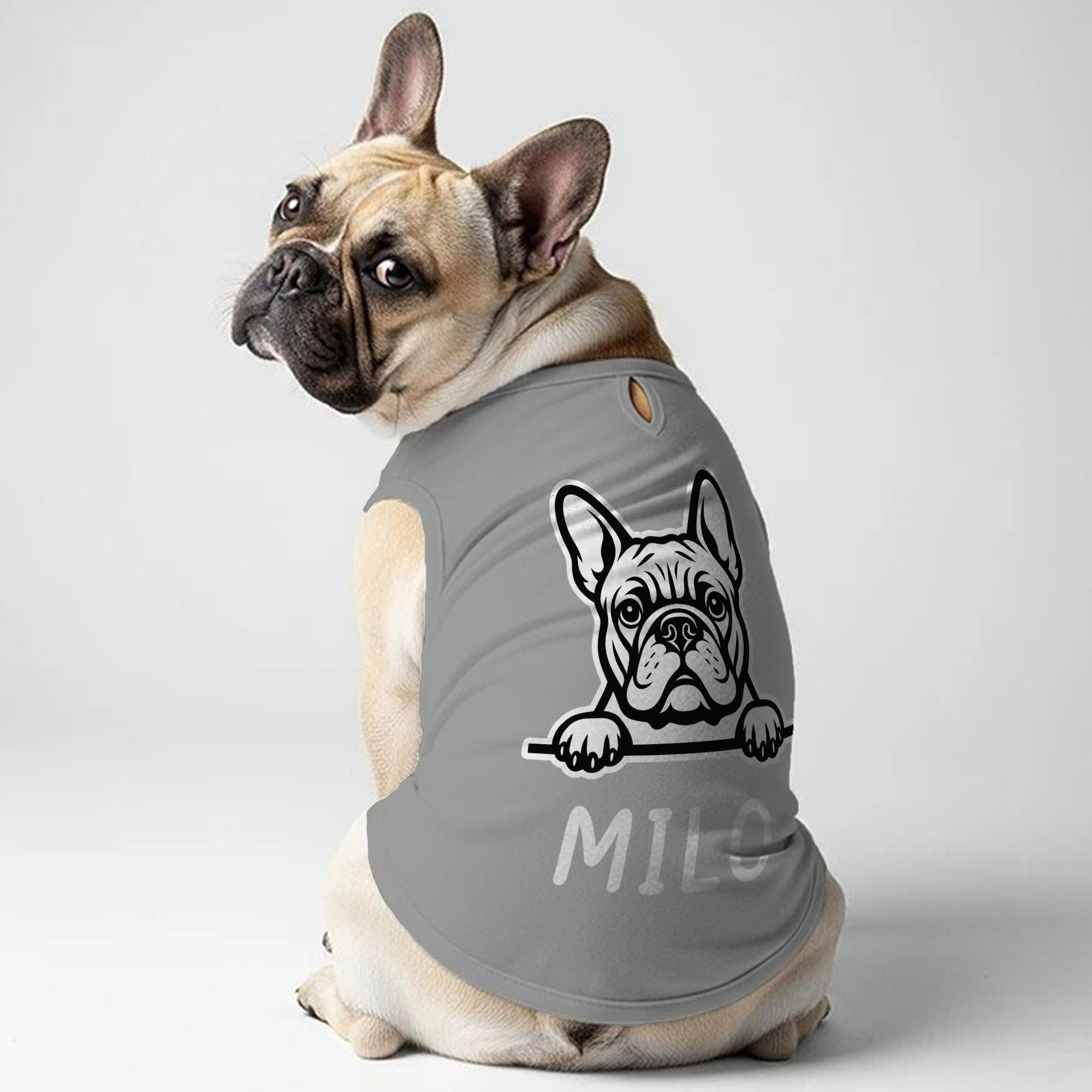 Frenchie Personalized Cotton T-Shirt for Bulldog Owners-fadou