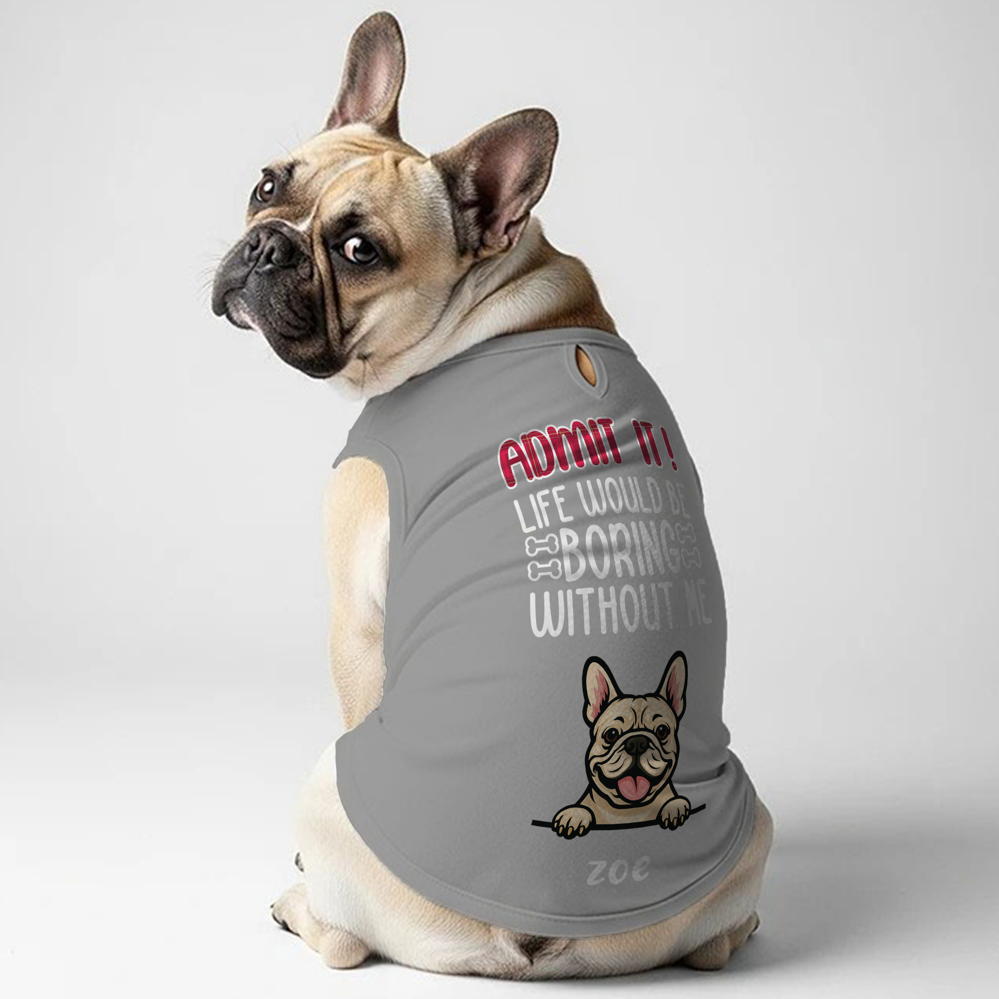 French Bulldog Personalized Graphic Tee for Dog Moms & Dads-fadou