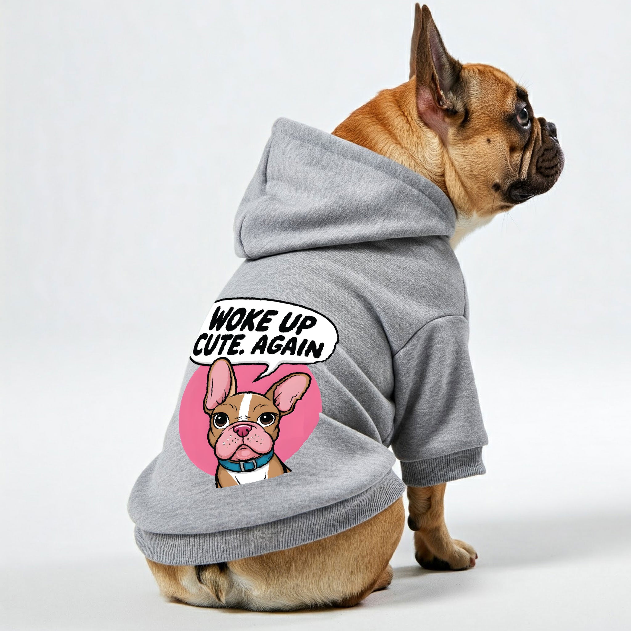 WOKE French Bulldog Fleece Hoodie for Brachycephalic Dogs-fadou