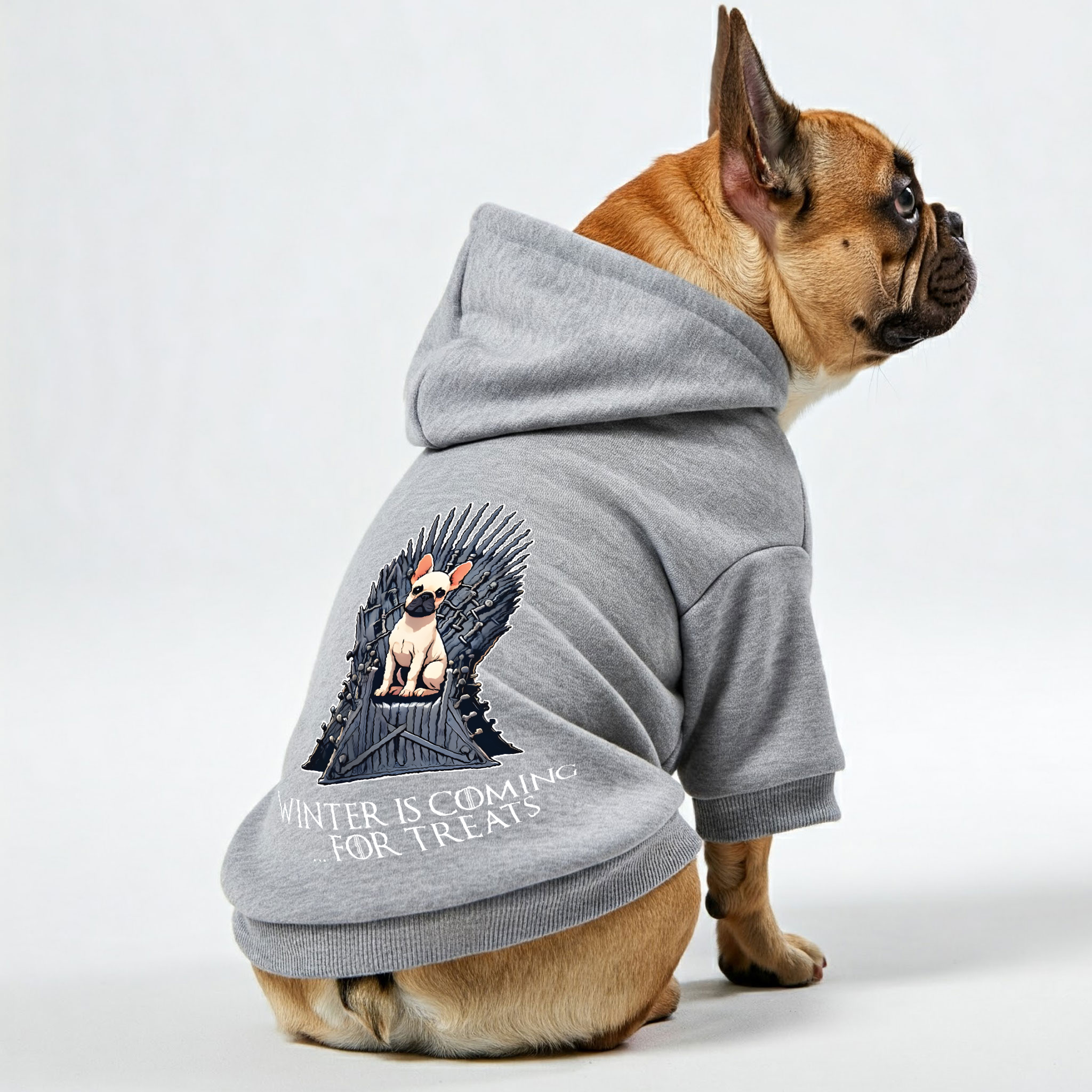 French Bulldog Winter Fleece Hoodie for French Bulldogs-fadou