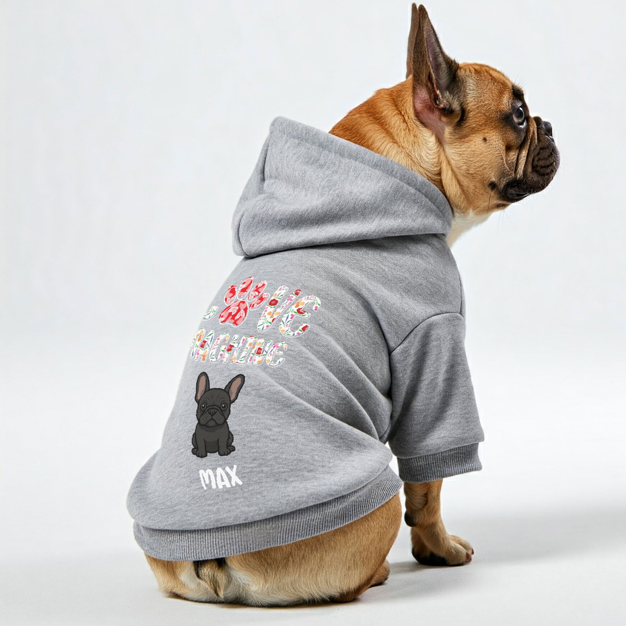 Love French Bulldog Fleece Hoodie for Training Sessions-fadou