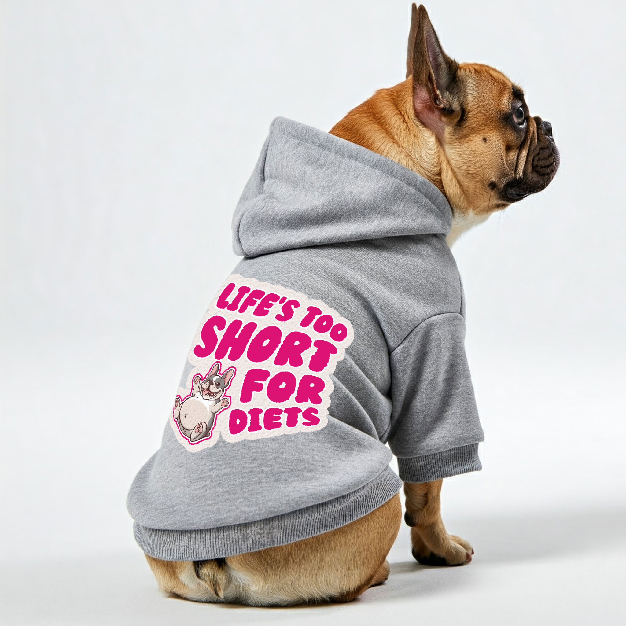 French Bulldog Cotton Fleece Hoodie for Outdoor Adventures-fadou