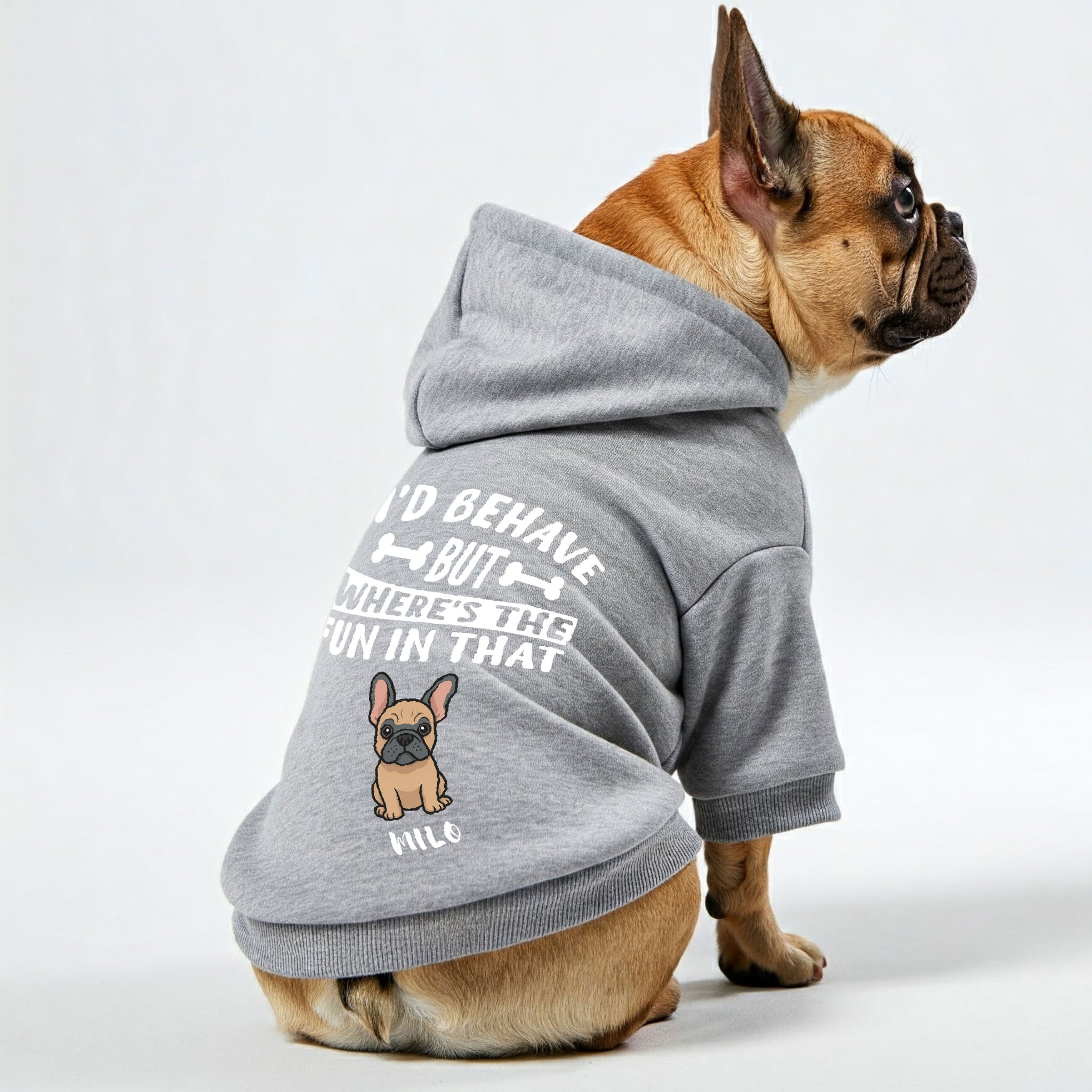 French Bulldog Funny Fleece Hoodie for Training Sessions-fadou