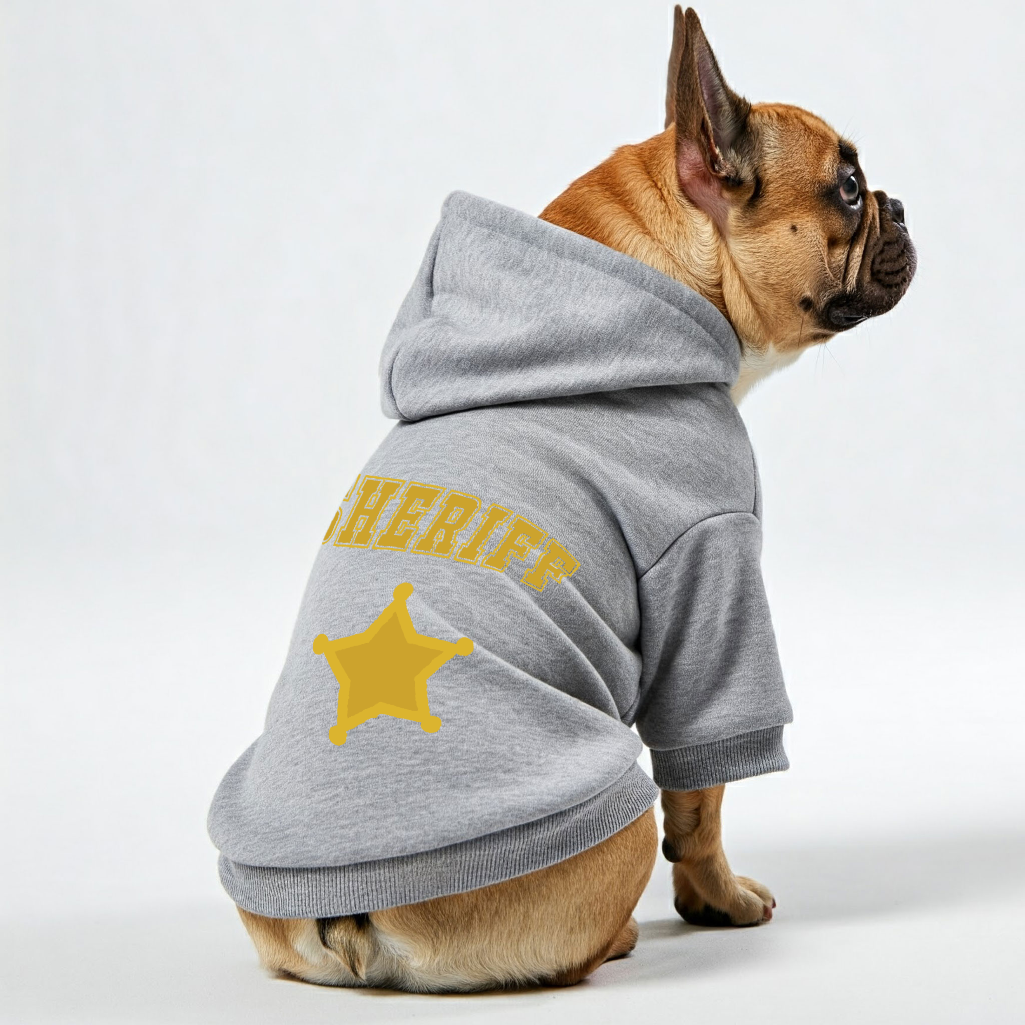 SHERIFF French Bulldog Dog Hoodie for Outdoor Adventures-fadou