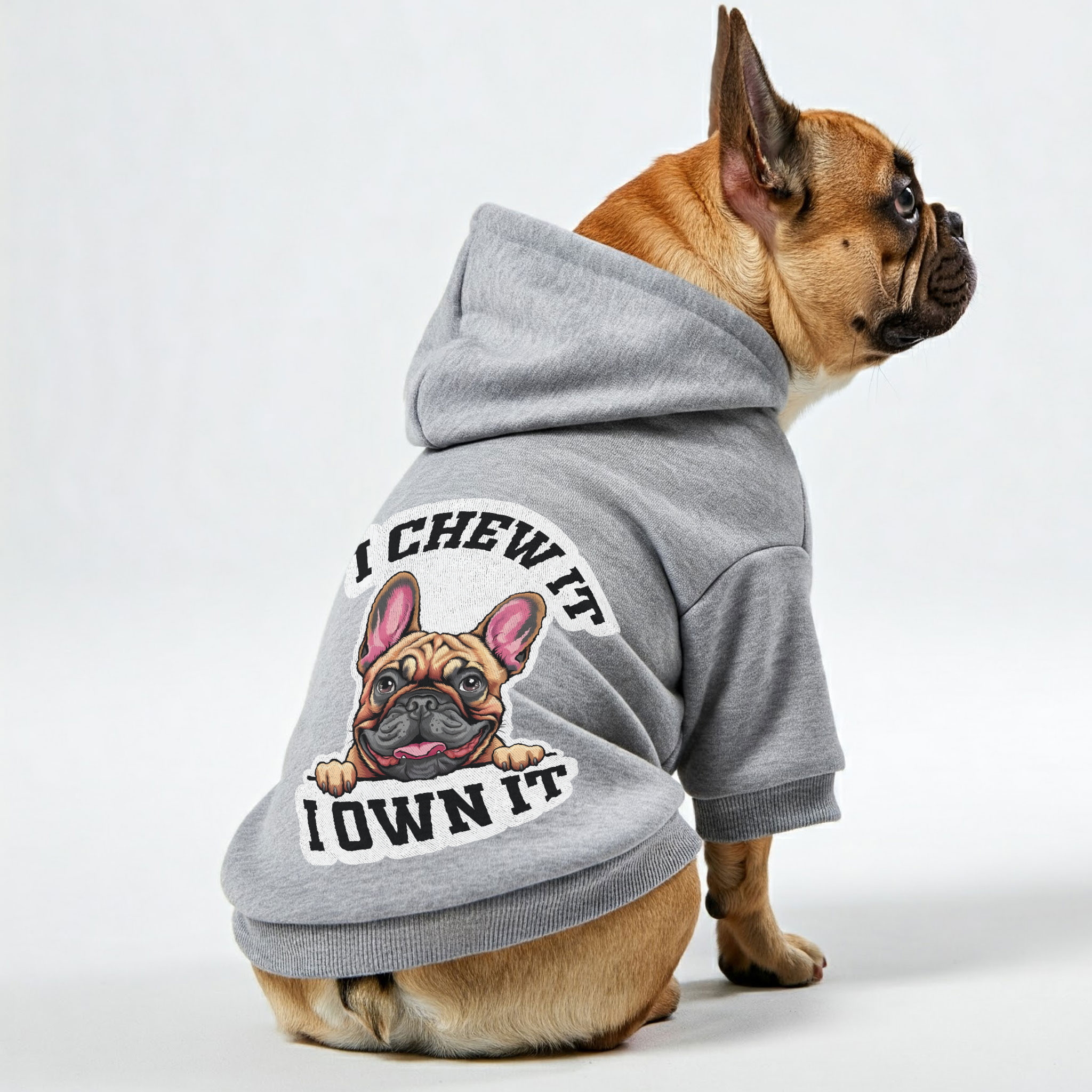 French Bulldog Funny Fleece Hoodie for Brachycephalic Dogs-fadou