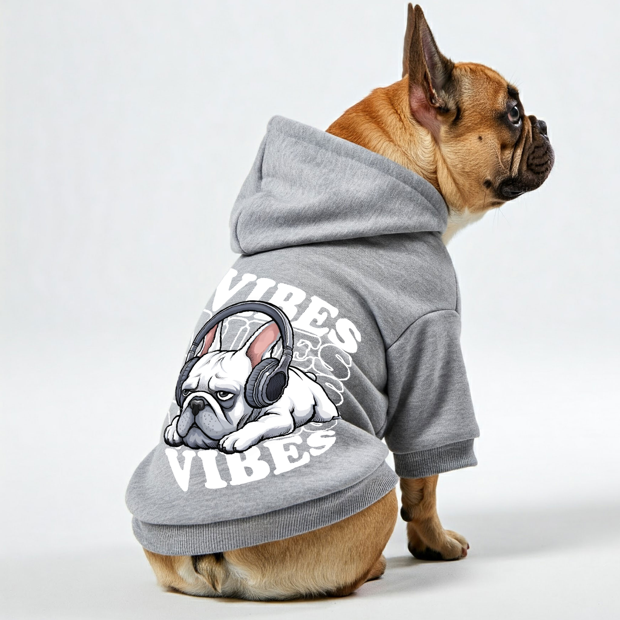 Vibes French Bulldog Cozy Hoodie for Brachycephalic Dogs-fadou