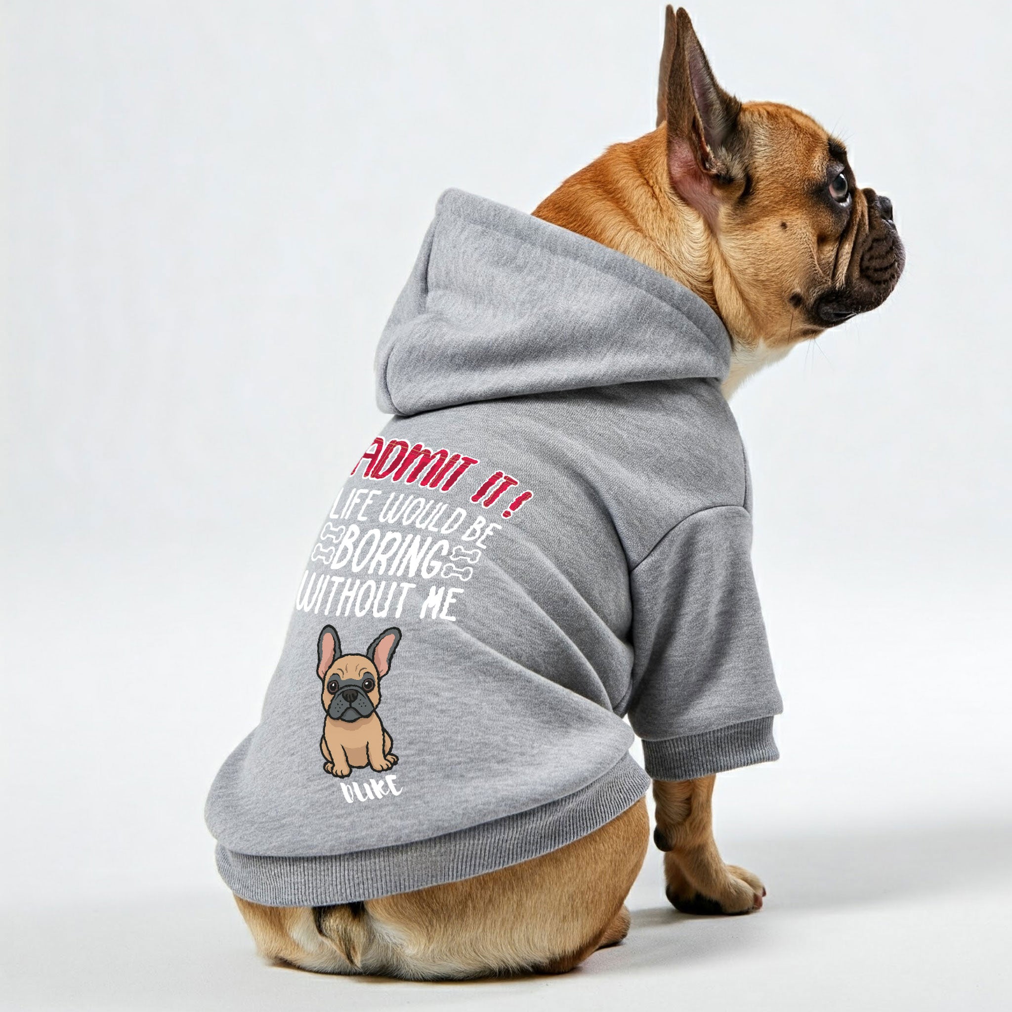 French Bulldog Cozy Pet Sweatshirt for Short-Nosed Dogs-fadou