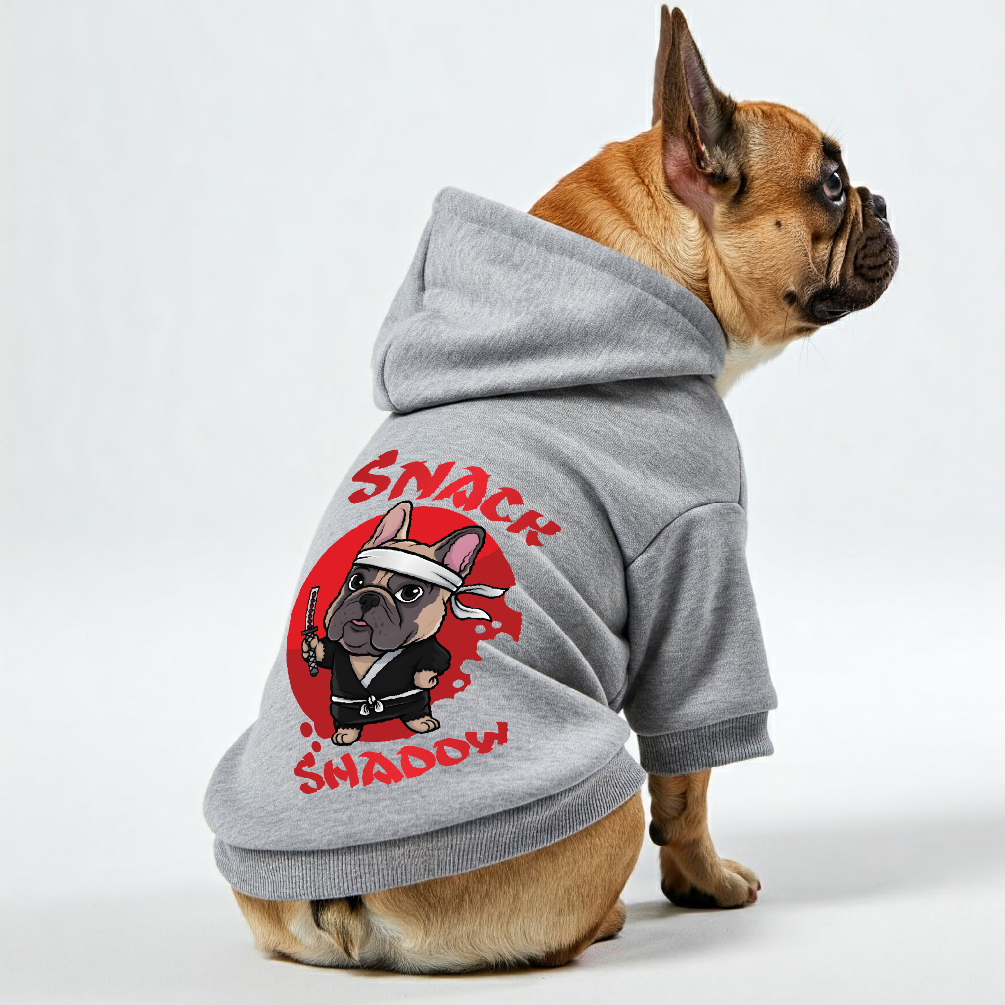 Snack French Bulldog Fleece Hoodie for Training Sessions-fadou