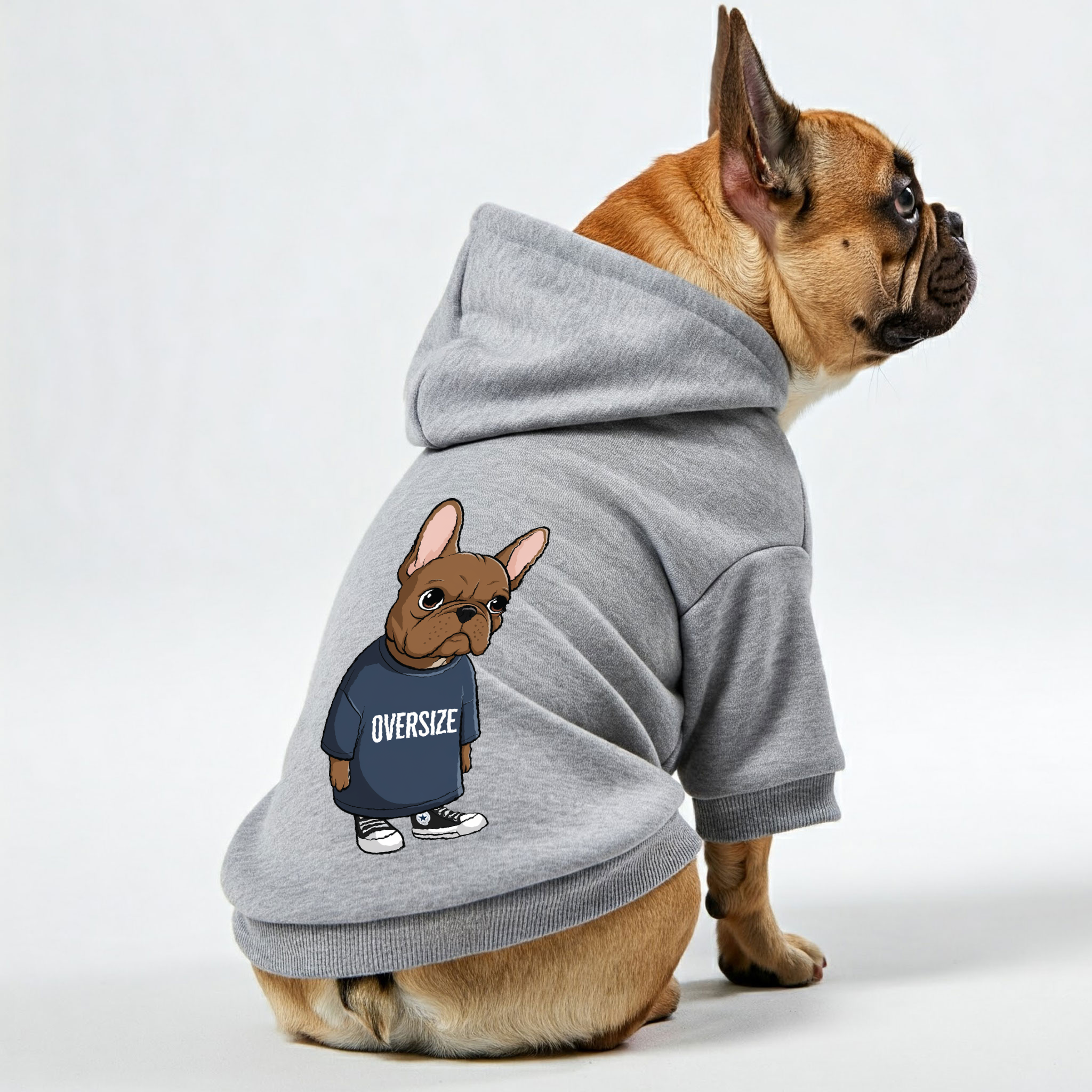Oversize French Bulldog Cozy Hoodie for Flat-Face Breeds-fadou