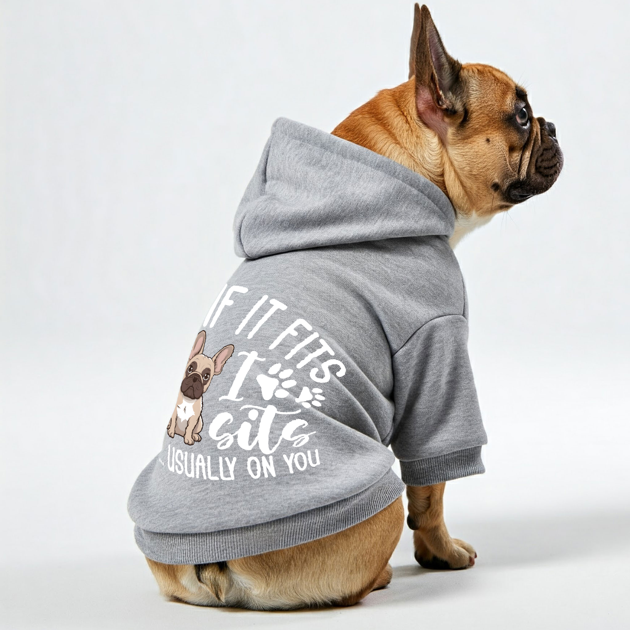 French Bulldog Funny Fleece Hoodie for Outdoor Adventures-fadou