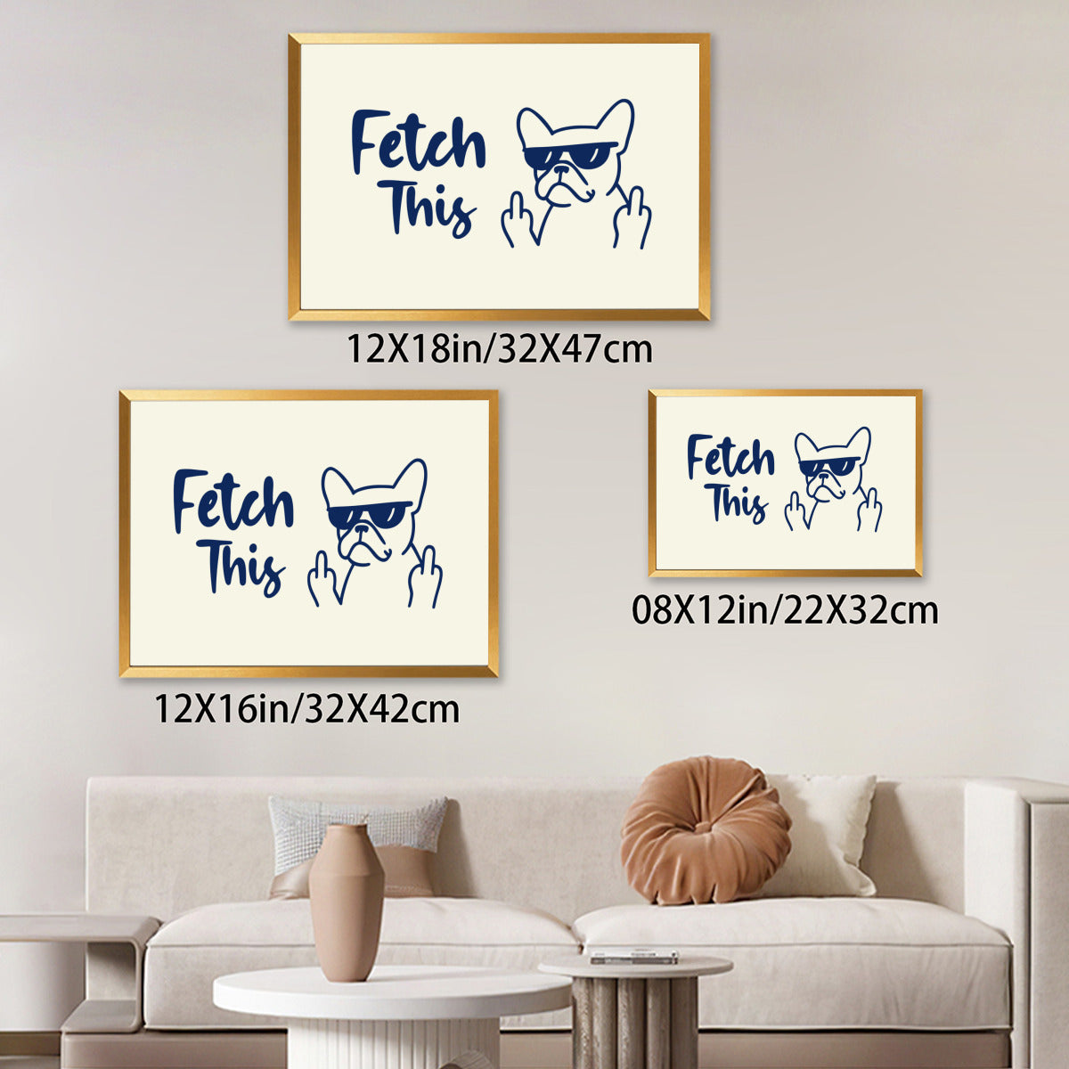 Buttons French Bulldog Canvas Wall Art for Dog Park Days-fadou