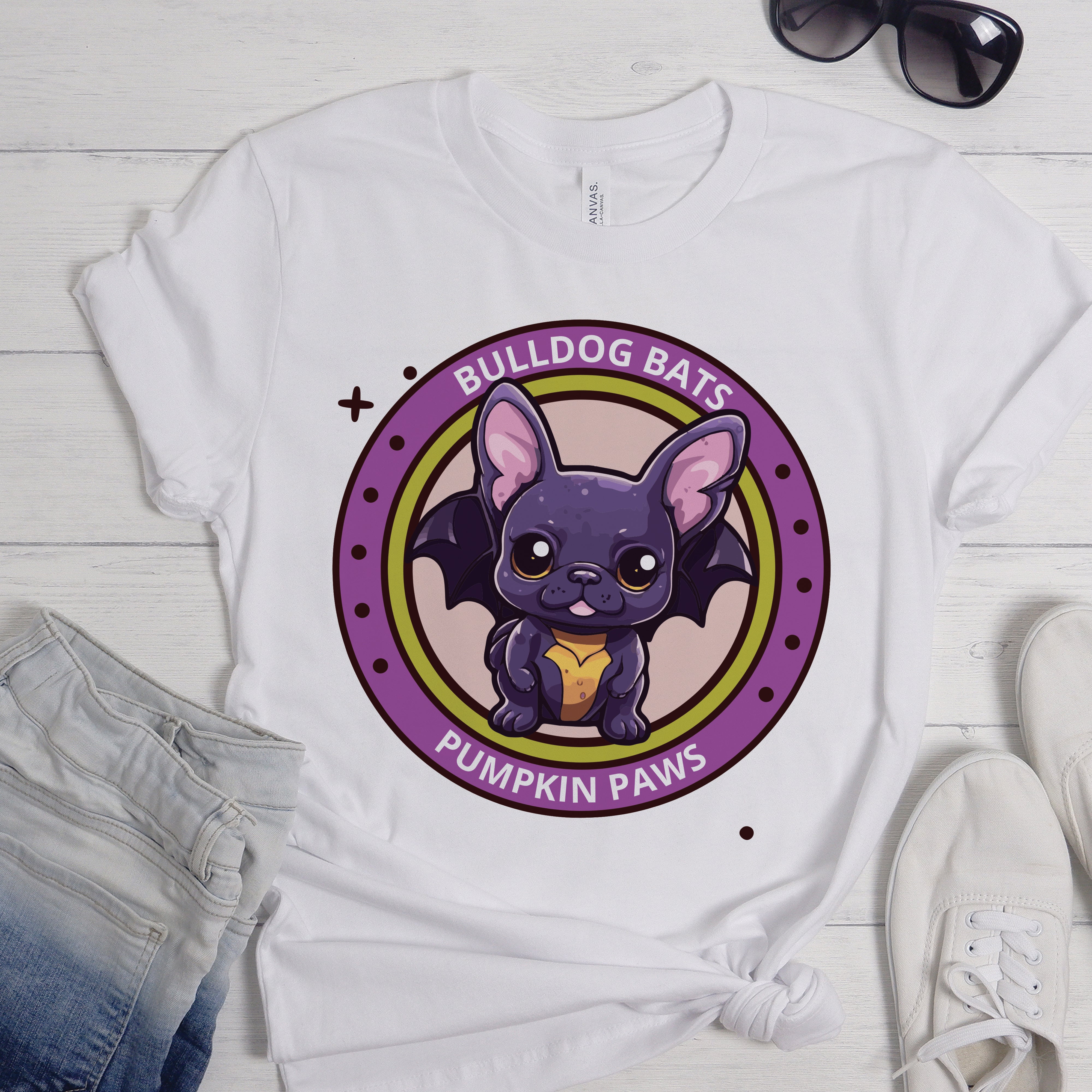 French Bulldog Halloween Cotton T-Shirt for Dog Moms & Dads-fadou