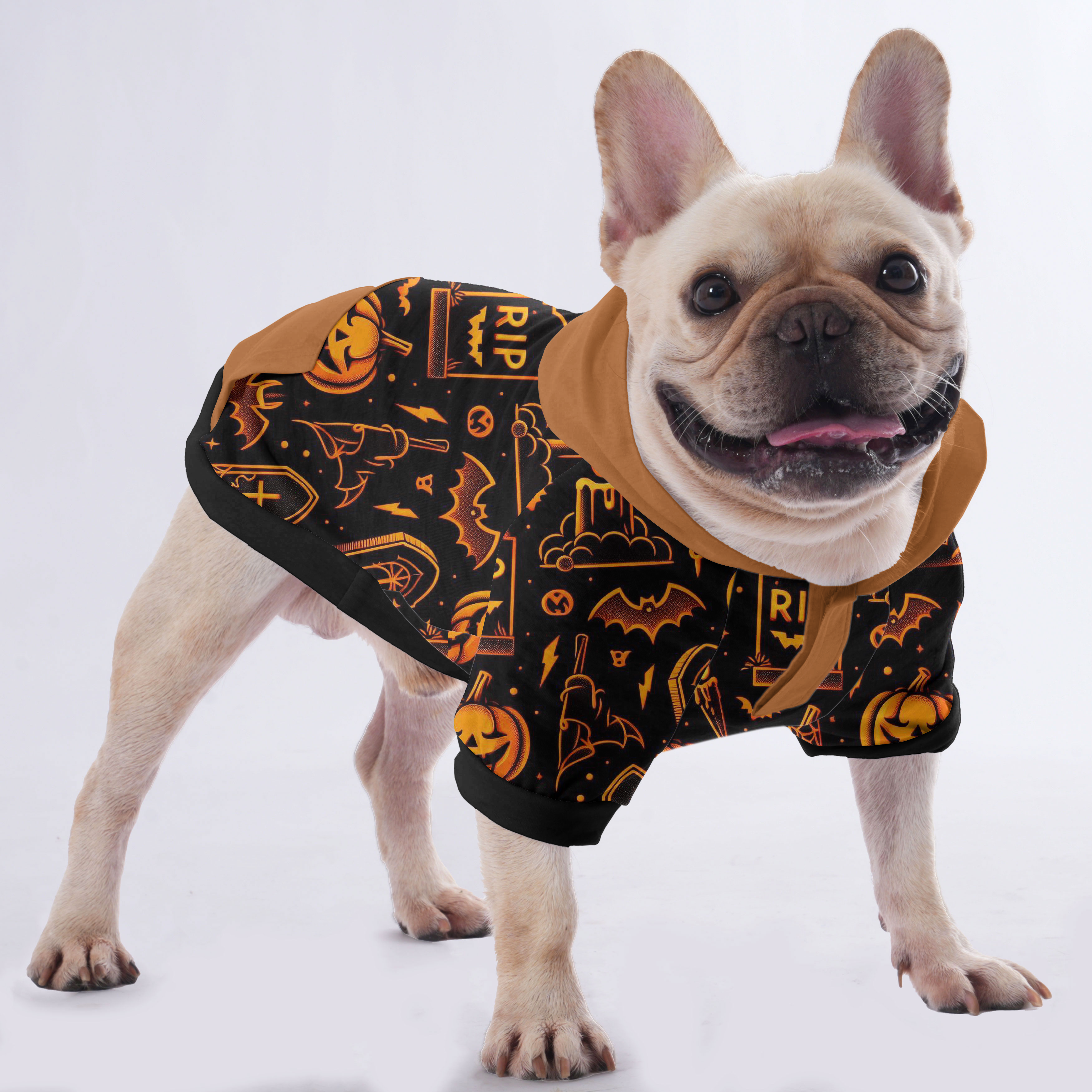 French Bulldog Halloween Dog Hoodie for Outdoor Adventures-fadou