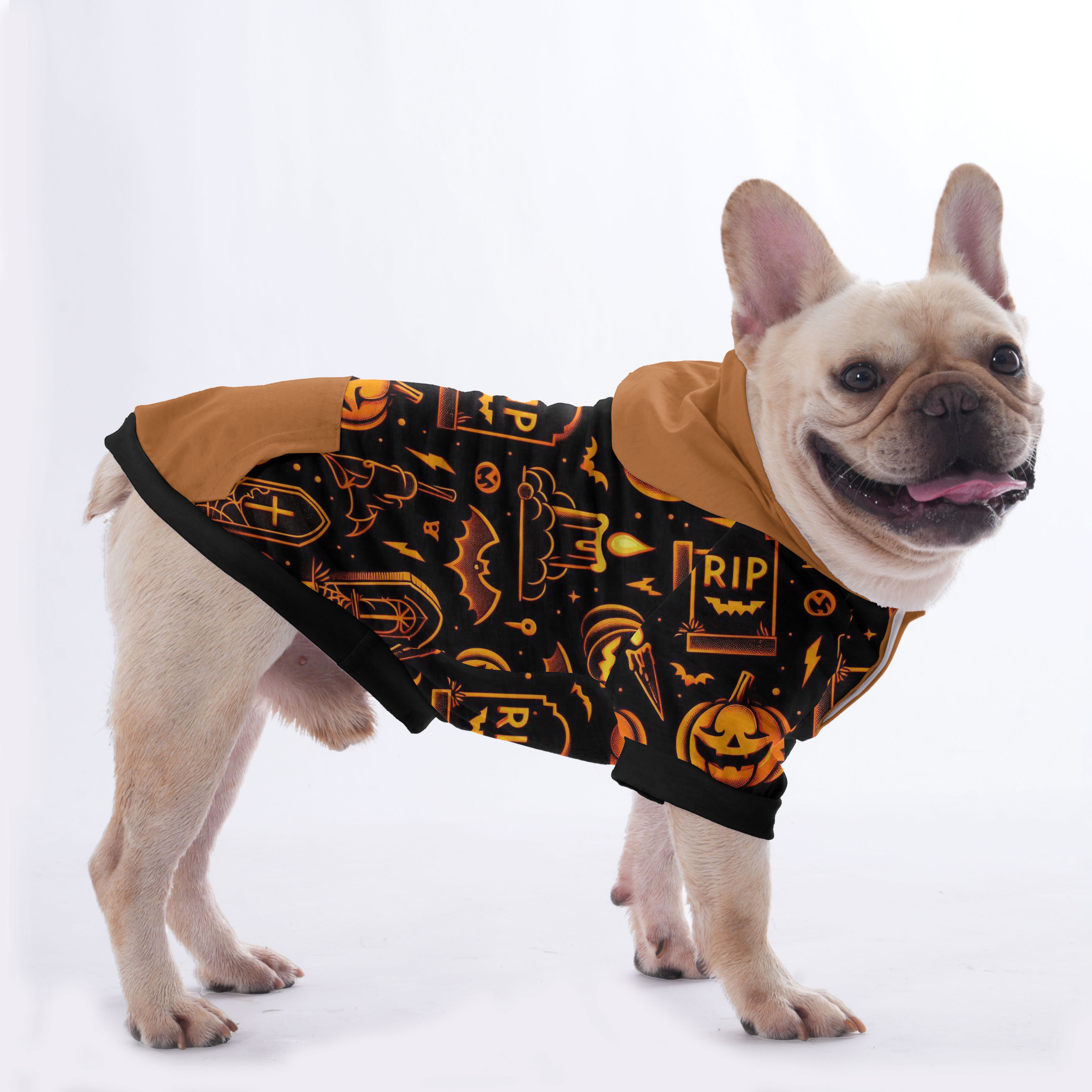 French Bulldog Halloween Dog Hoodie for Outdoor Adventures-fadou