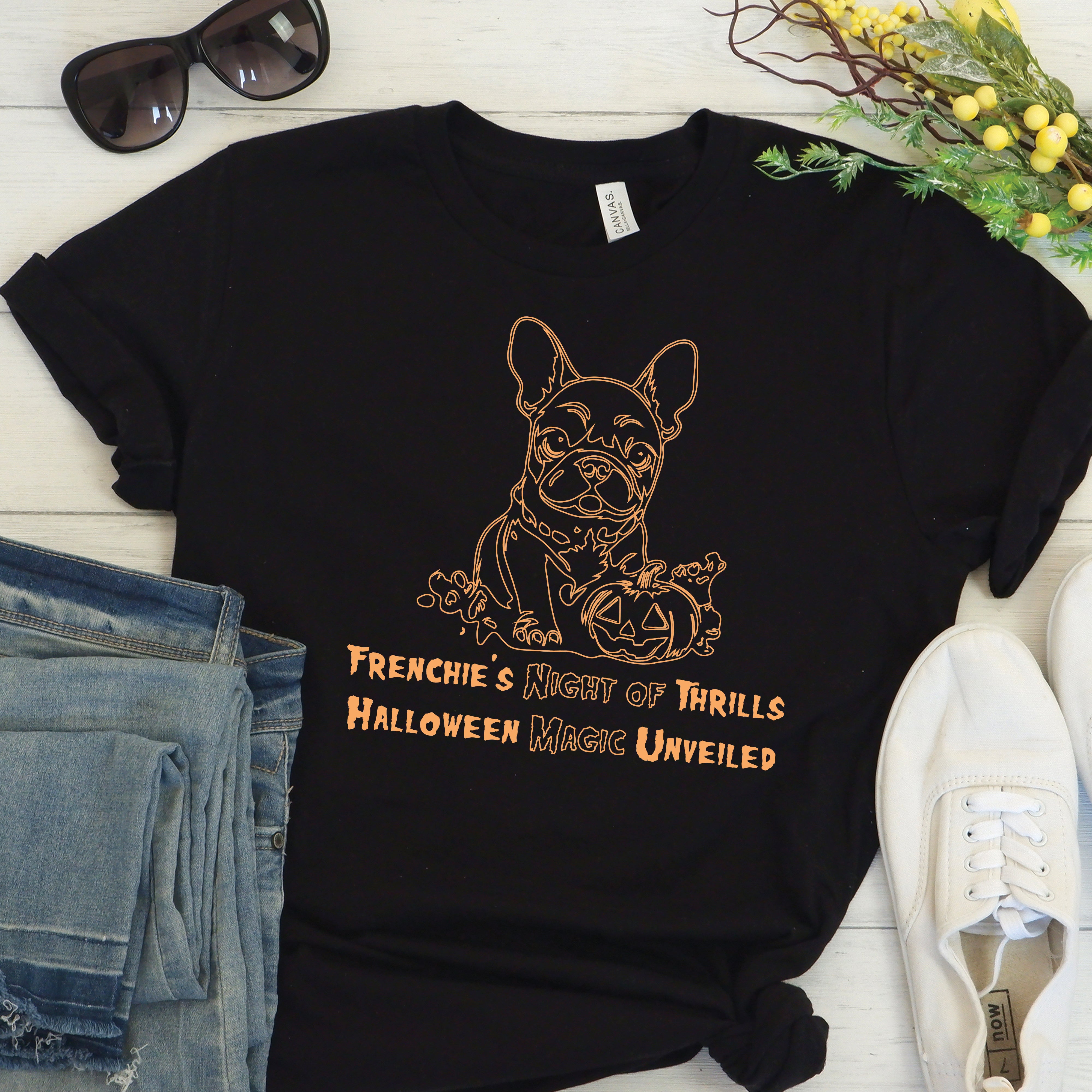 French Bulldog Halloween Dog Lover Tee for Frenchie Enthusiasts-fadou