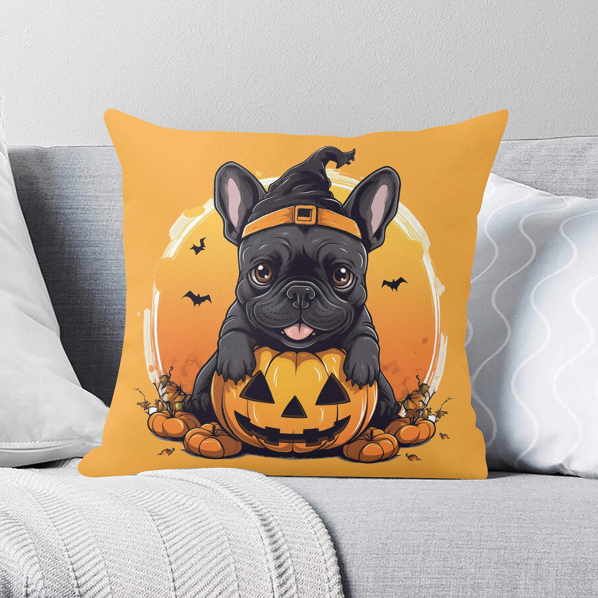 French Bulldog Halloween Decorative Pillow for Pet Parents-fadou