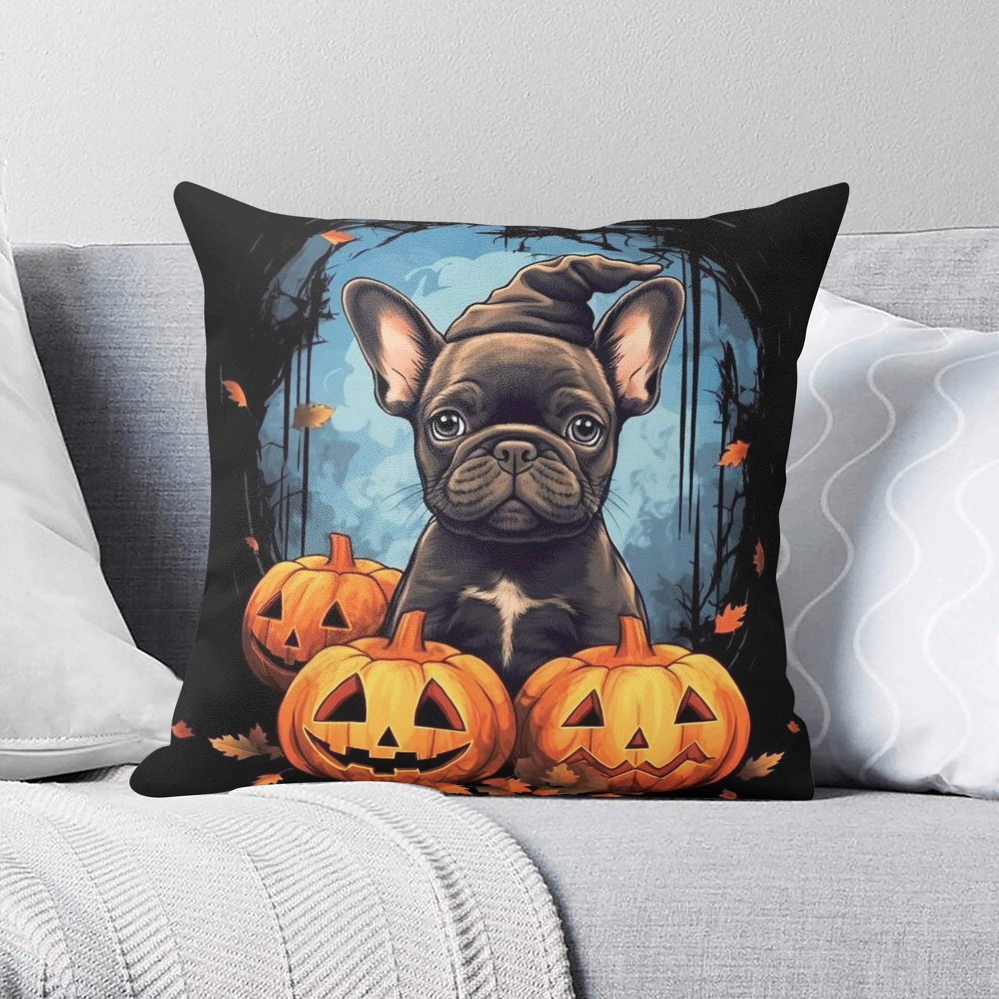 Halloween Halloween Decorative Pillow for Frenchie Enthusiasts-fadou